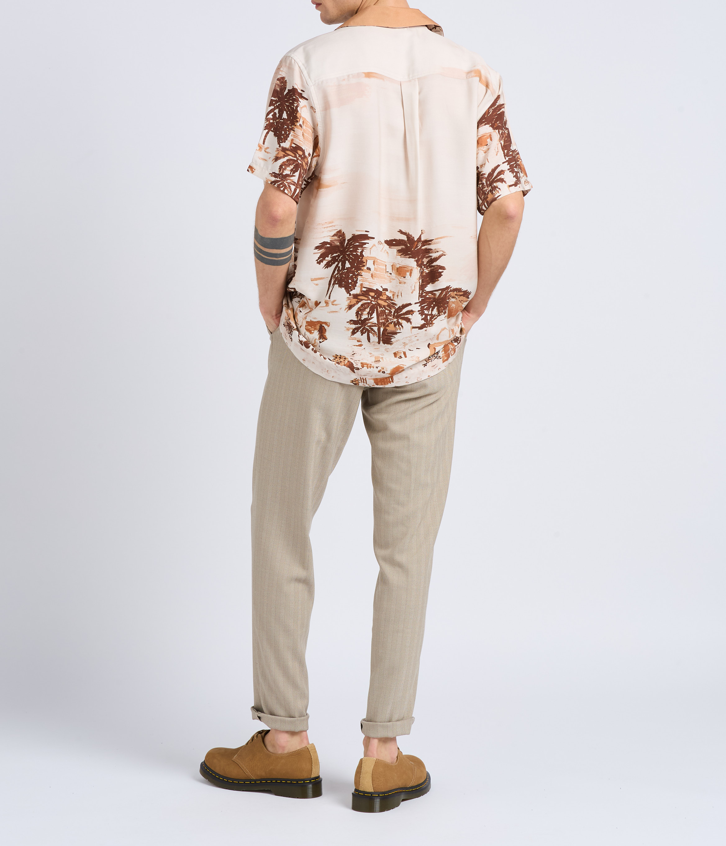 Herringbone suit pants LES DEUX Brown