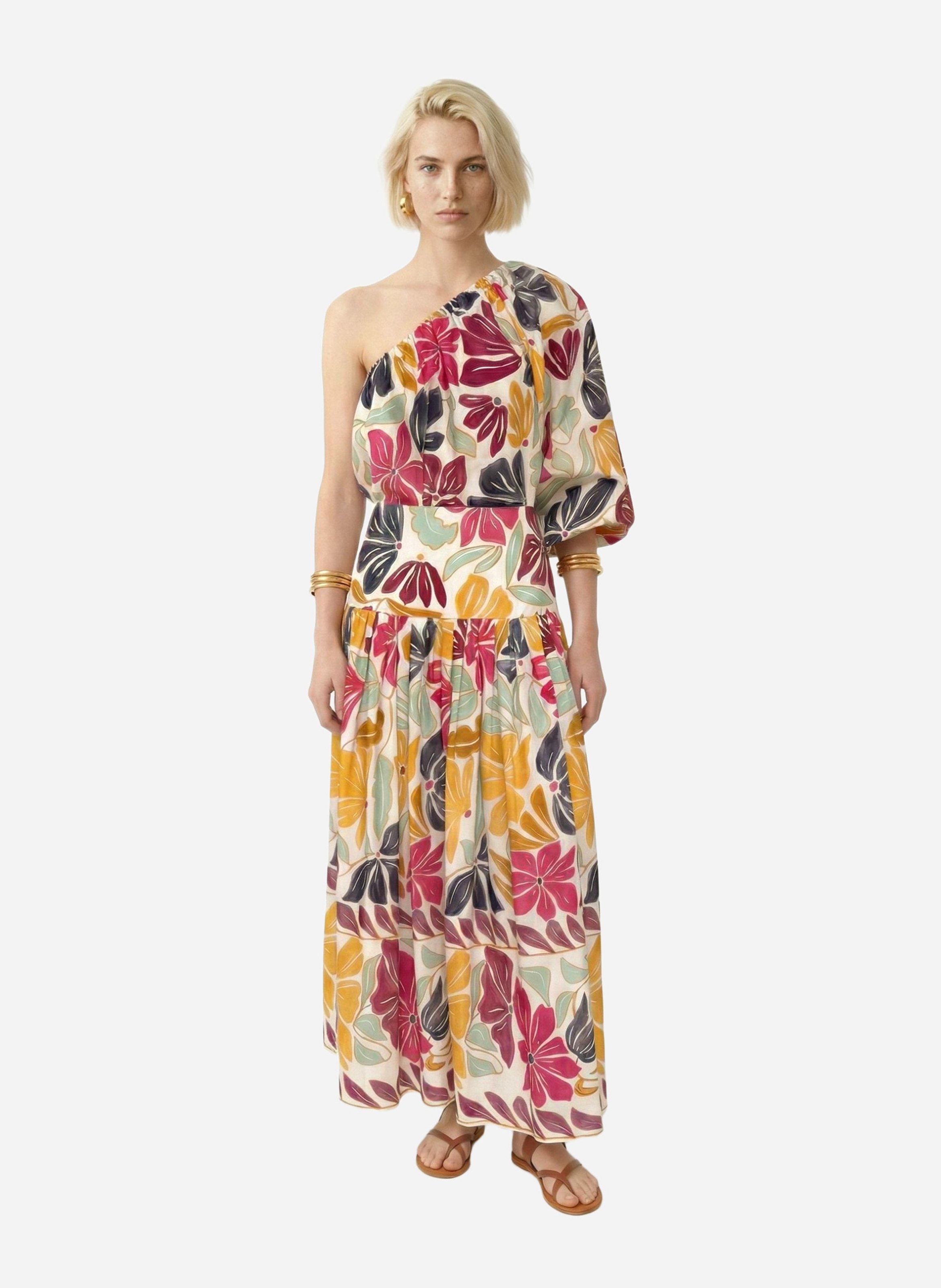 Jupe longue ample à motif floral VANESSA BRUNO Multicolore