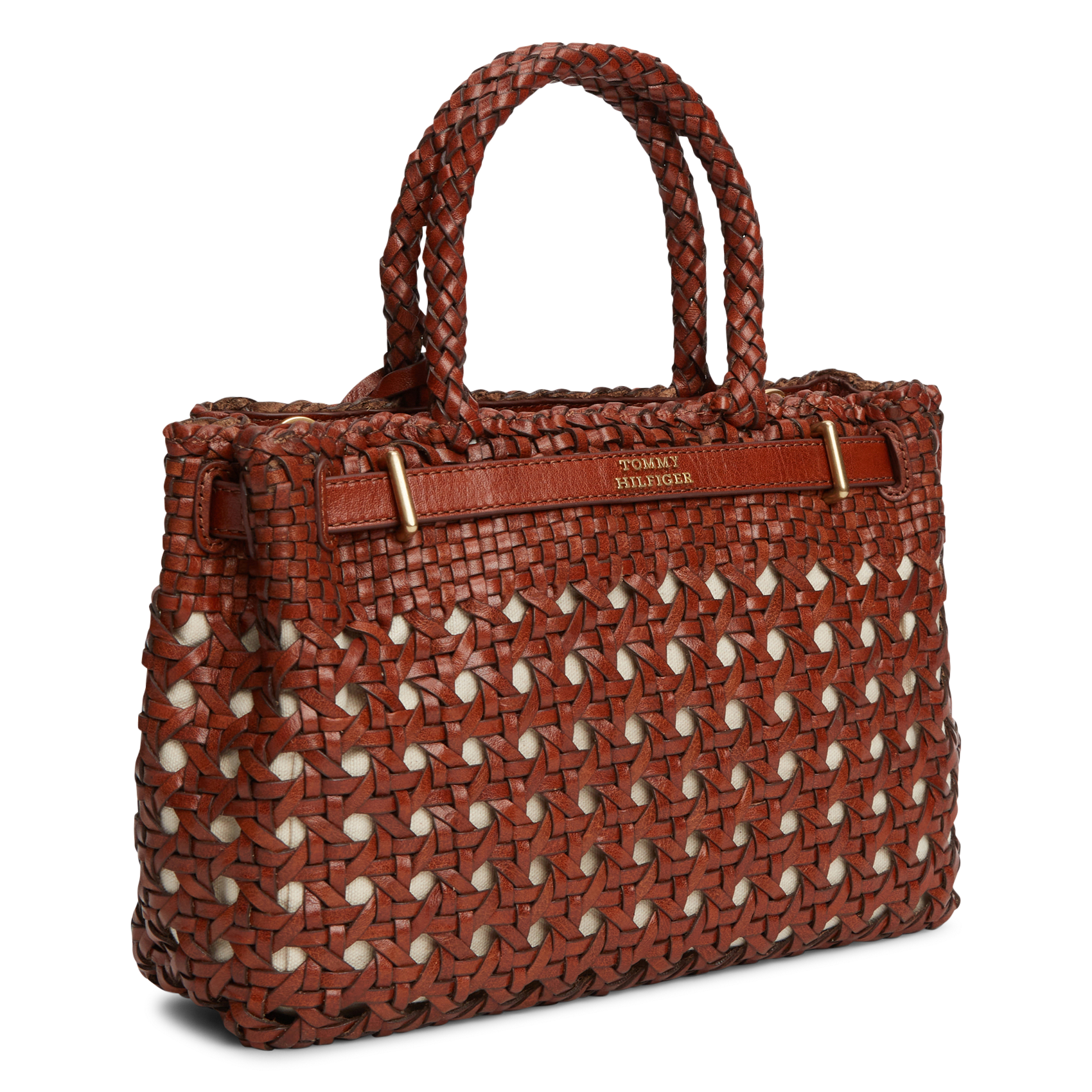 Sac à main crochet en cuir TOMMY HILFIGER Marron