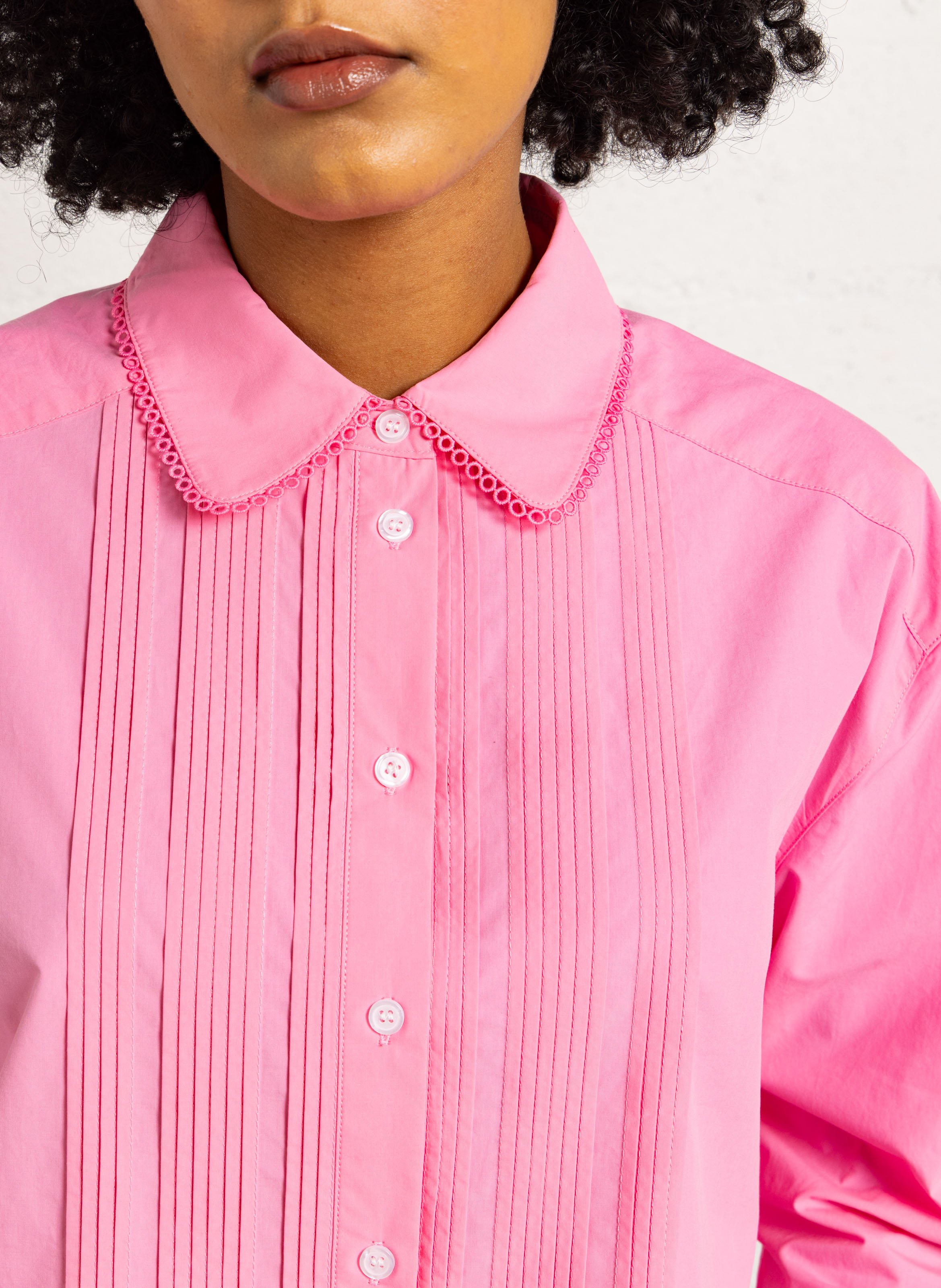 Organic cotton loose-fit shirt SUNCOO Pink
