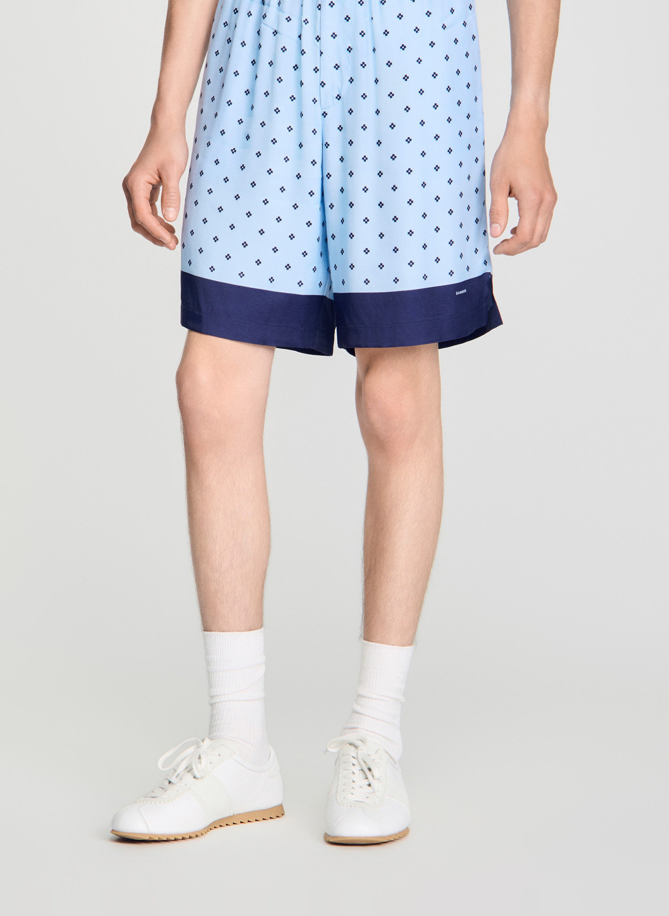 Lage, leren sneakers met veters SANDRO Wit