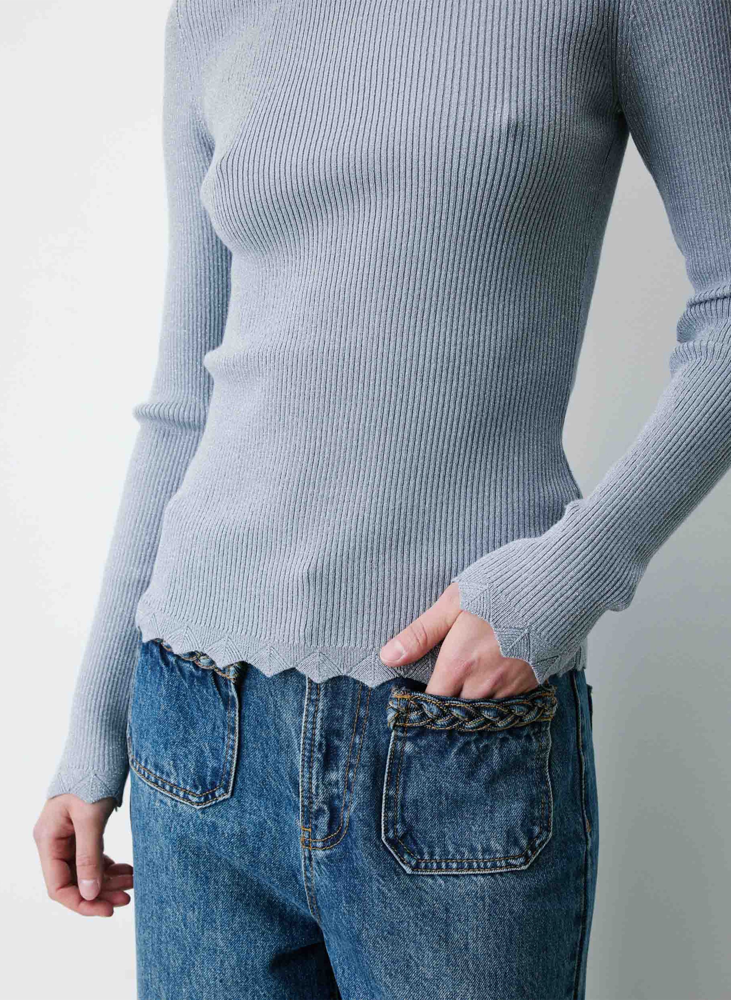 Pull moulant côtelé GRACE ET MILA Bleu