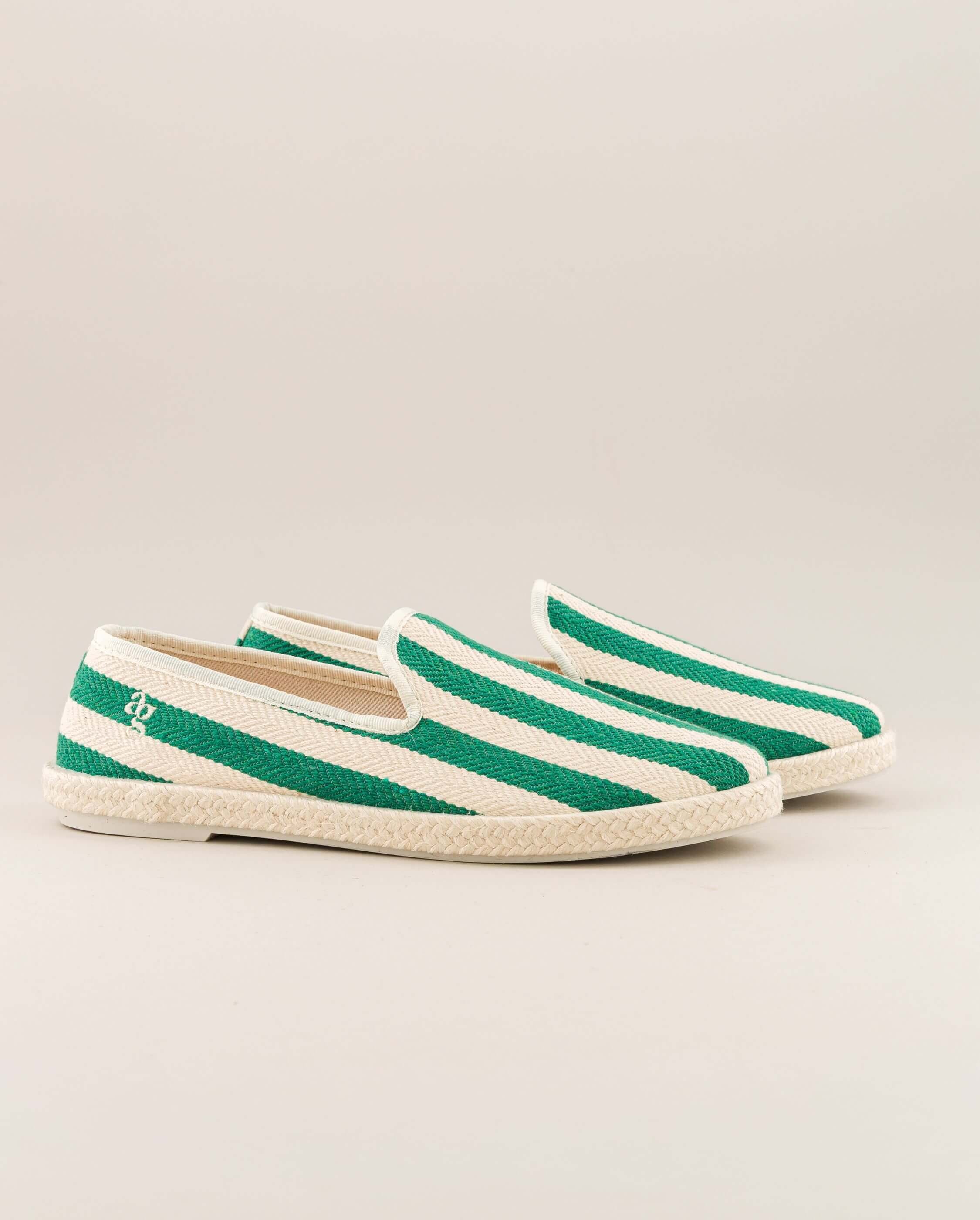 Men's espadrille CENITZ, green stripes ANGARDE Stripes