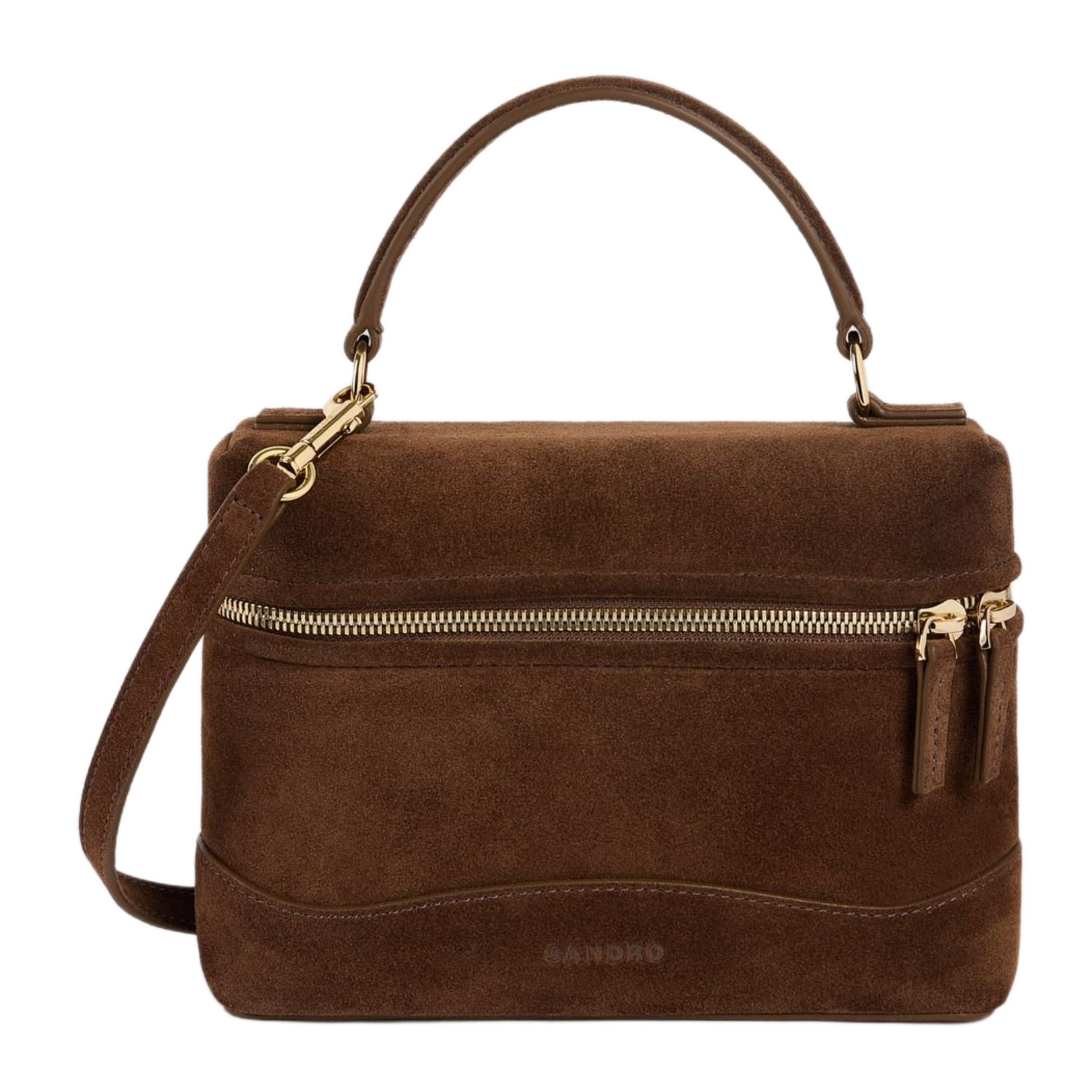 Leather shoulder bag SANDRO Brown