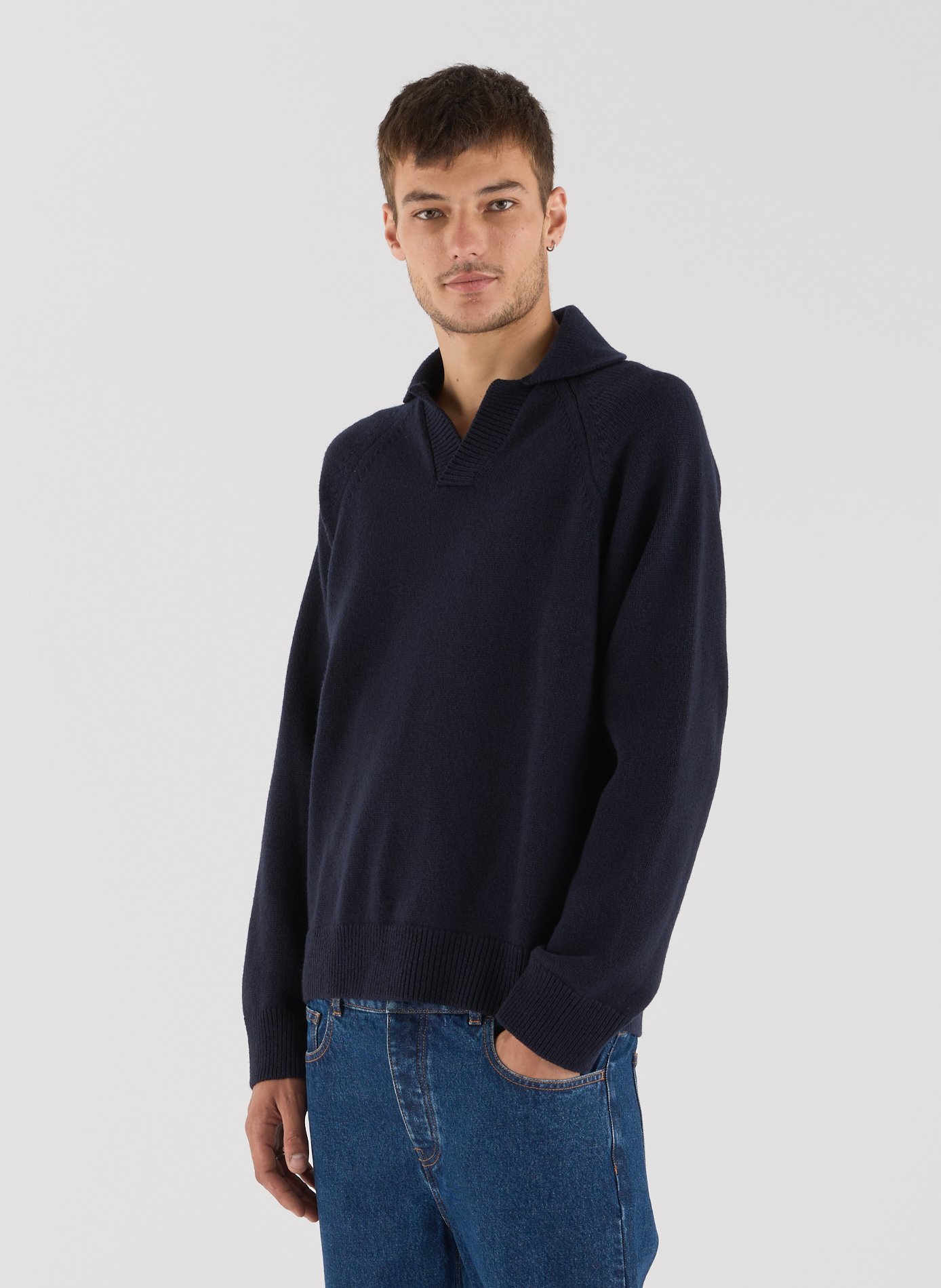 Pull droit col polo en laine SAISON 1865