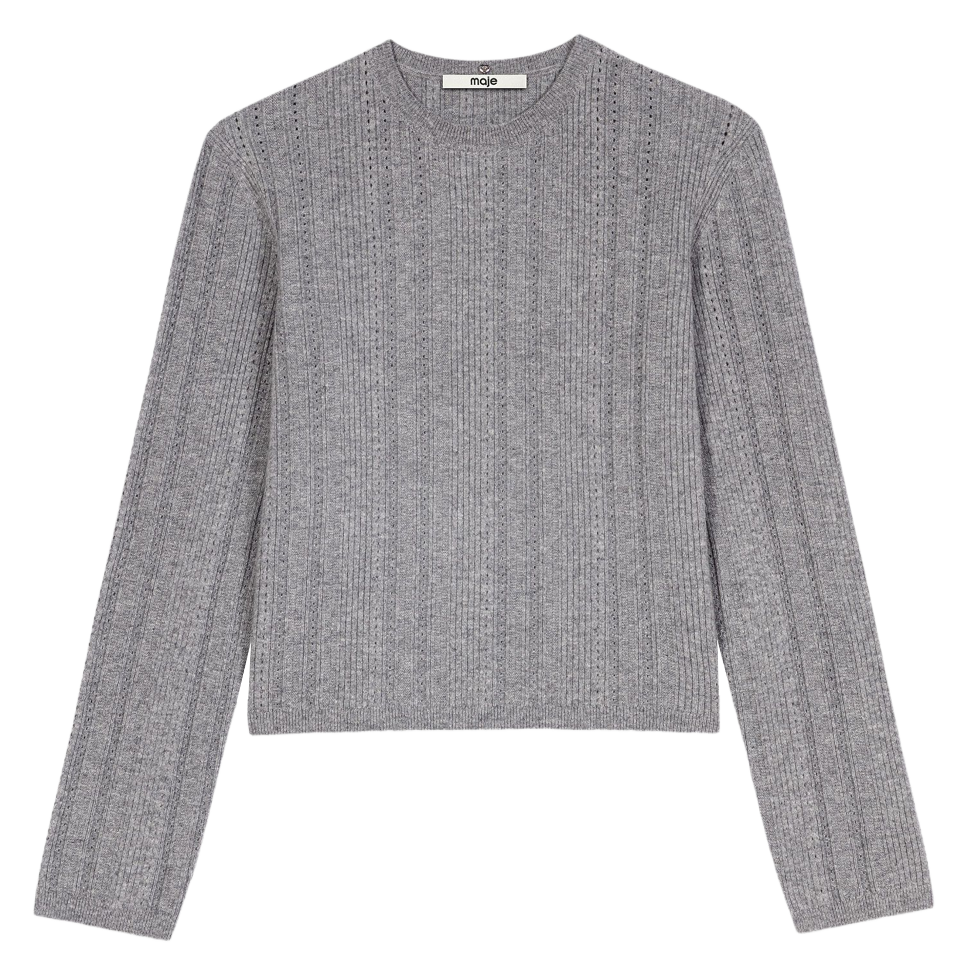 Pull droit en laine mélangée MAJE Gris