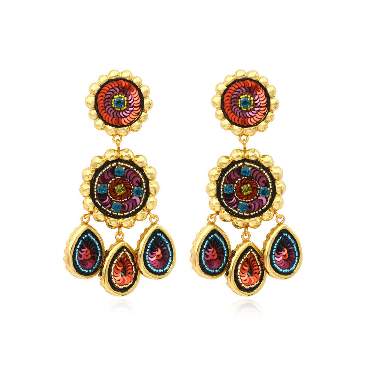 Clip-on dangling earrings SATELLITE PARIS Orange