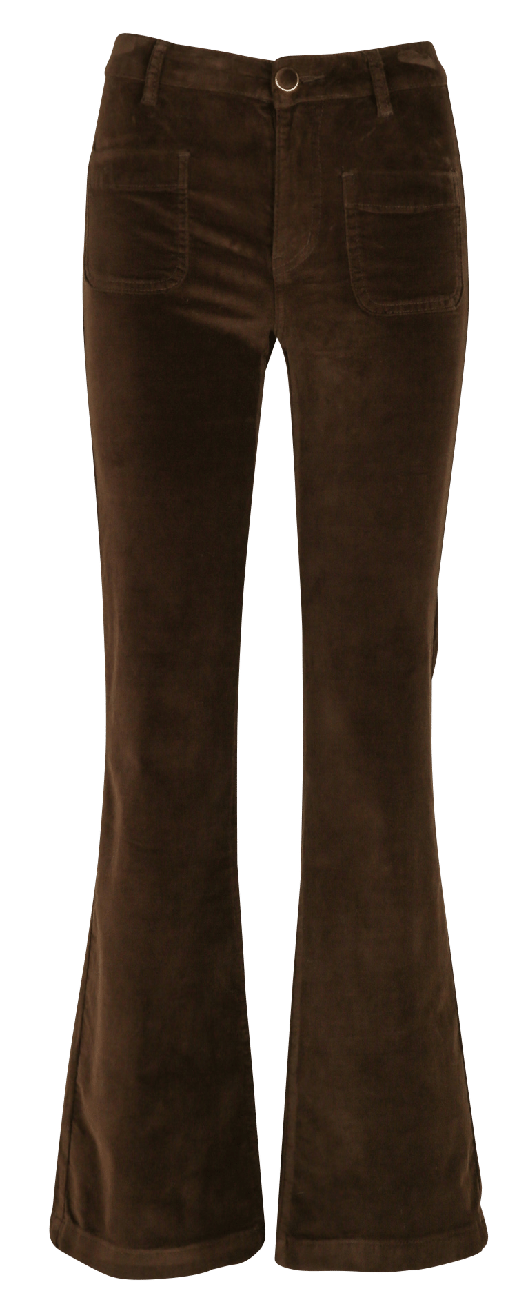 Straight-fit broek van katoenen velours LA PETITE ETOILE Bruin