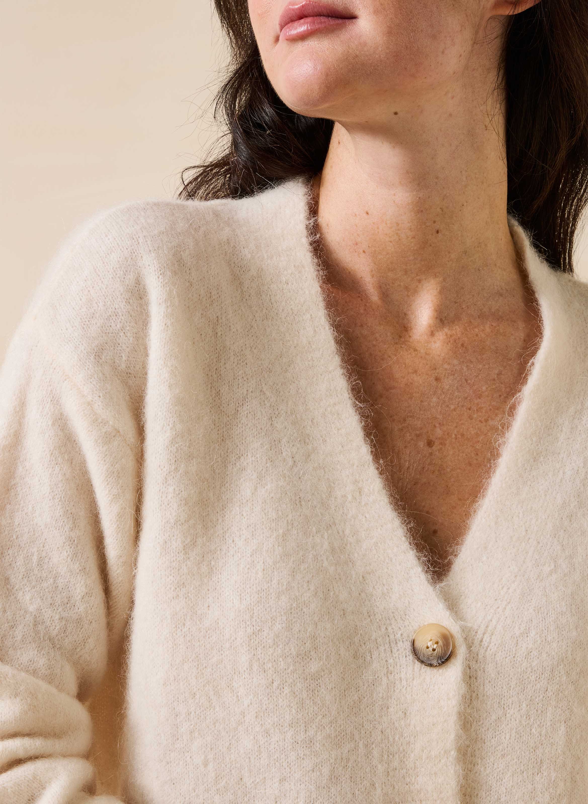 Oversized wool-blend cardigan LA FEE MARABOUTEE White