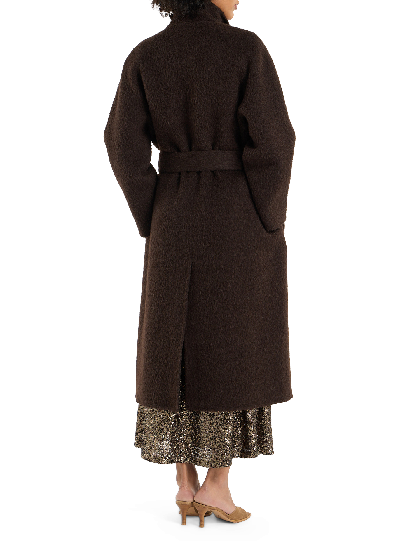 Long reversible belted coat. SAISON 1865 Brown