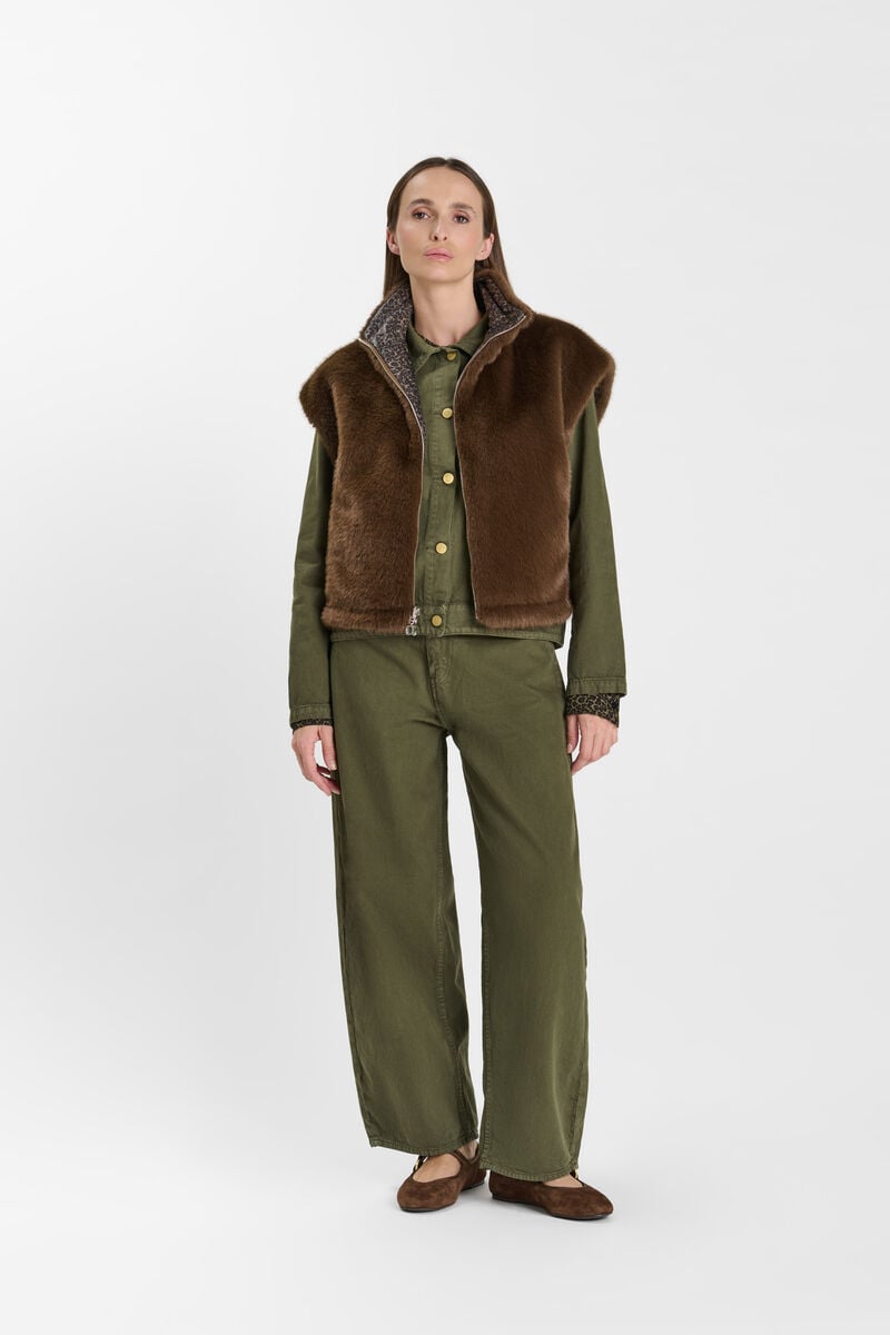 Sleeveless jacket LE TEMPS DES CERISES Brown