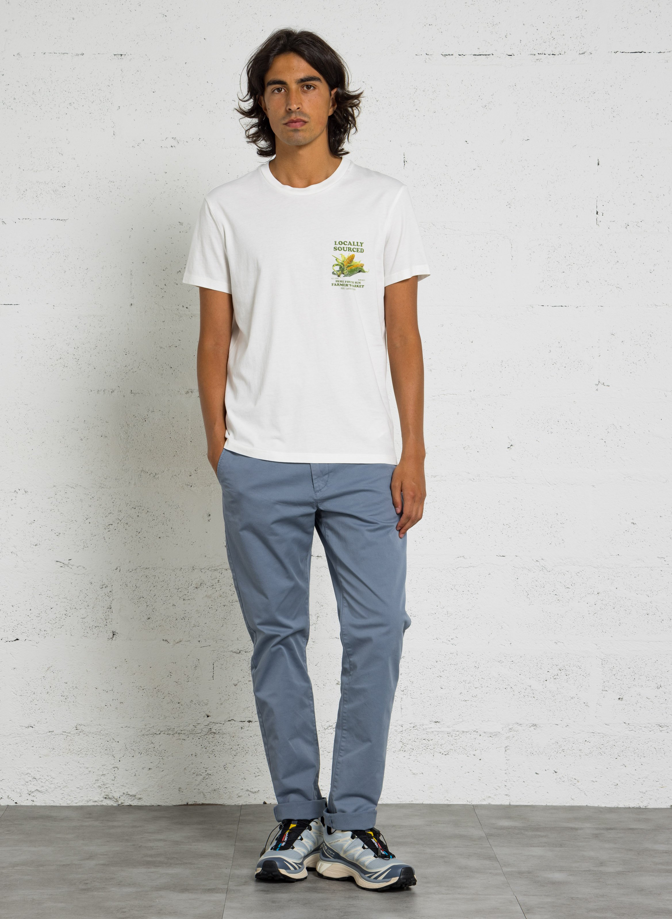 Pantalon chino slim uni  IKKS Bleu