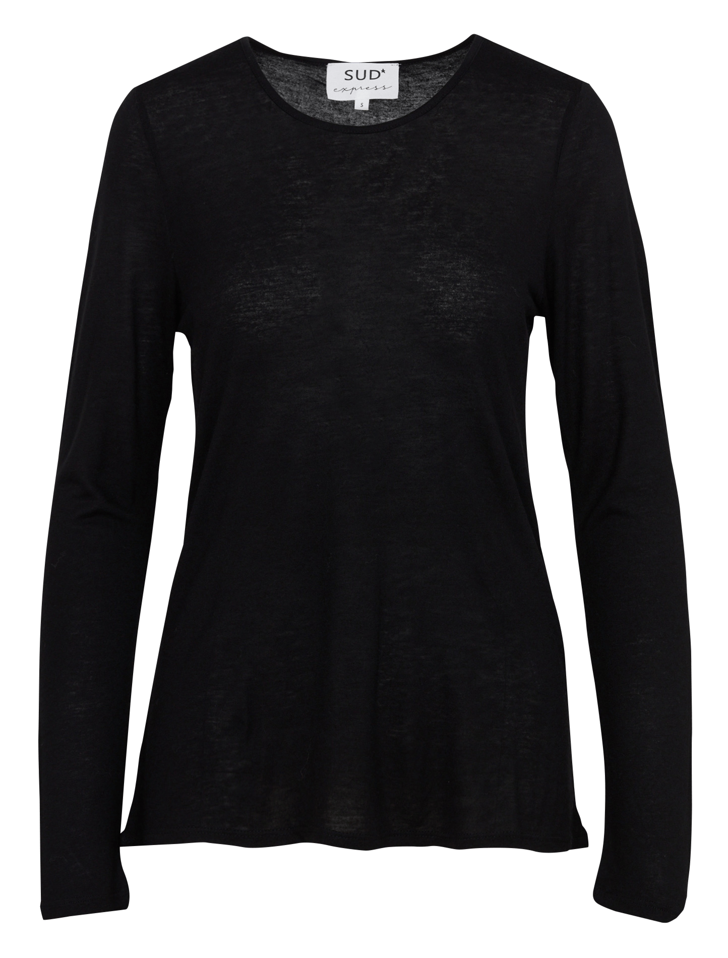 T-shirt recht vloeiend met lange mouwen SUD EXPRESS Zwart