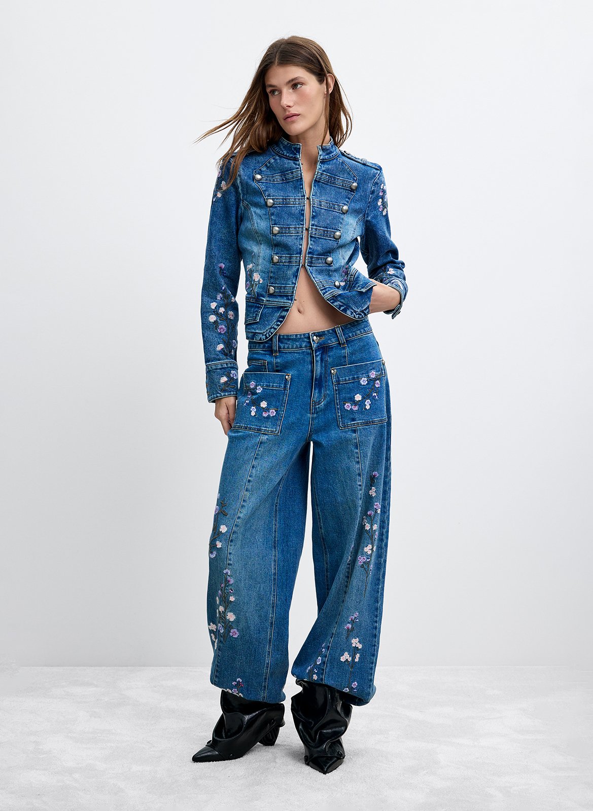 Veste jean cintrée en coton mélangé DESIGUAL Bleu