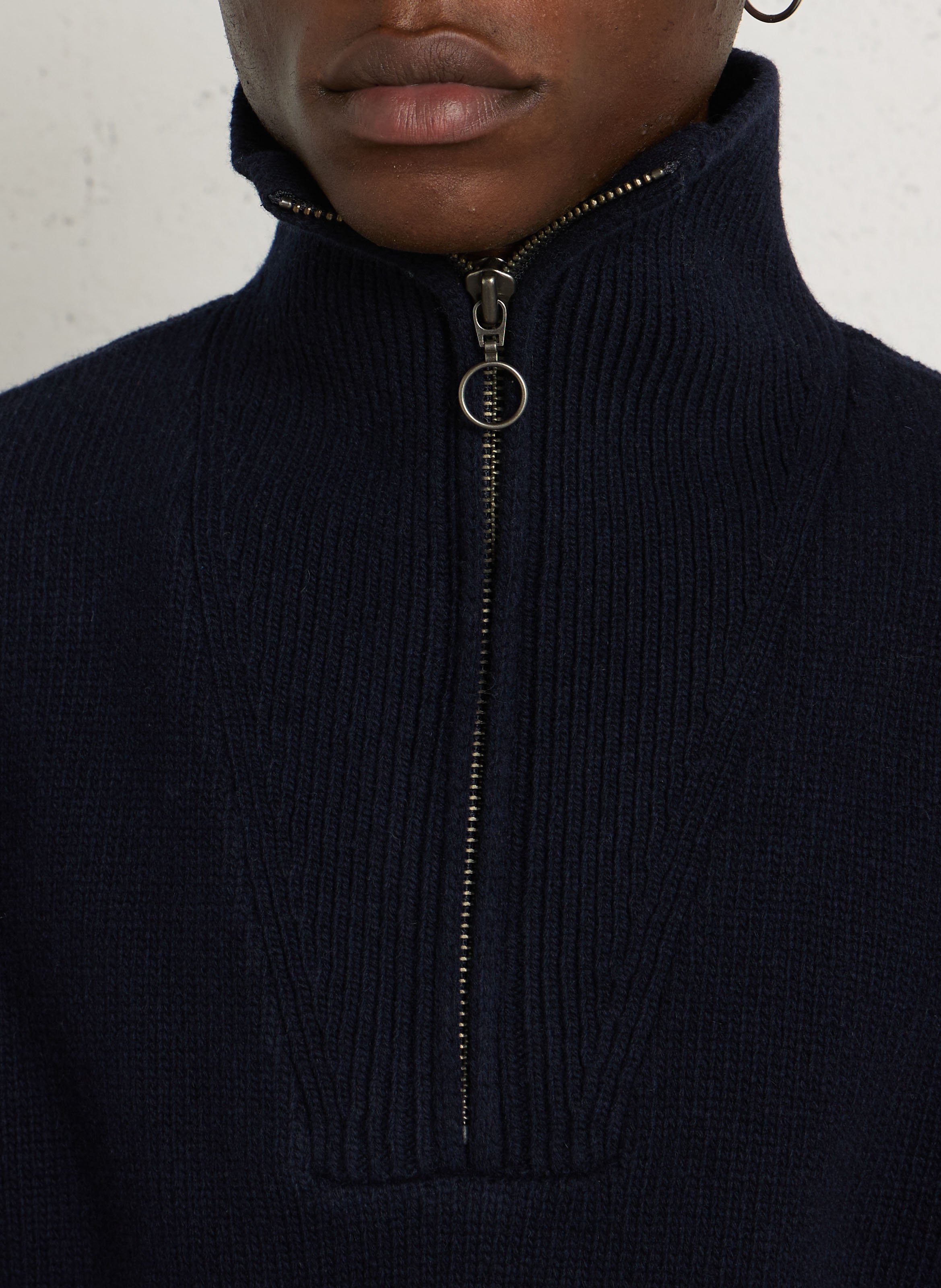 Pull maille col montant en laine mélangée ARMOR LUX Bleu