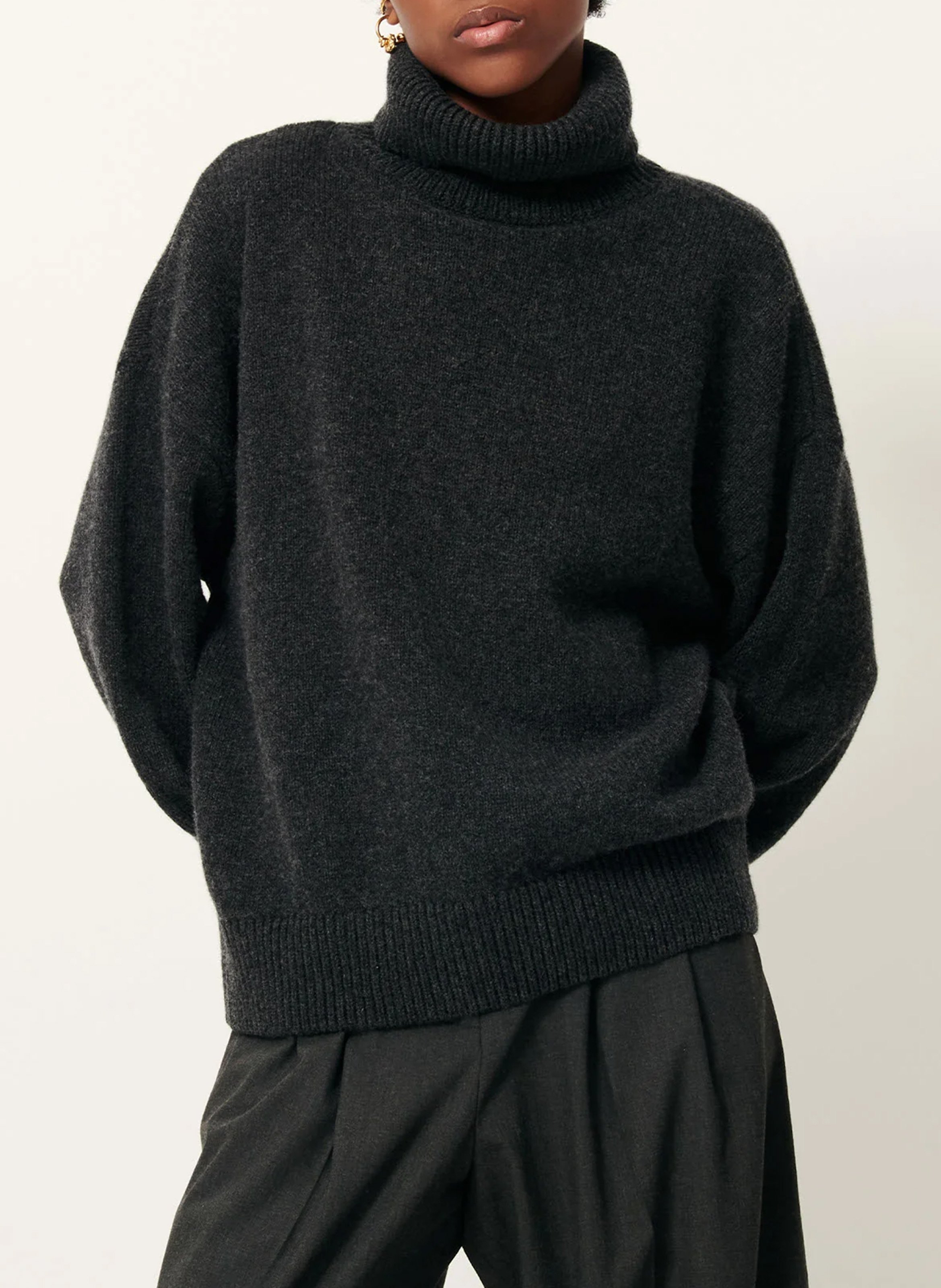 Oversized roll-neck wool and cashmere sweater SESSUN