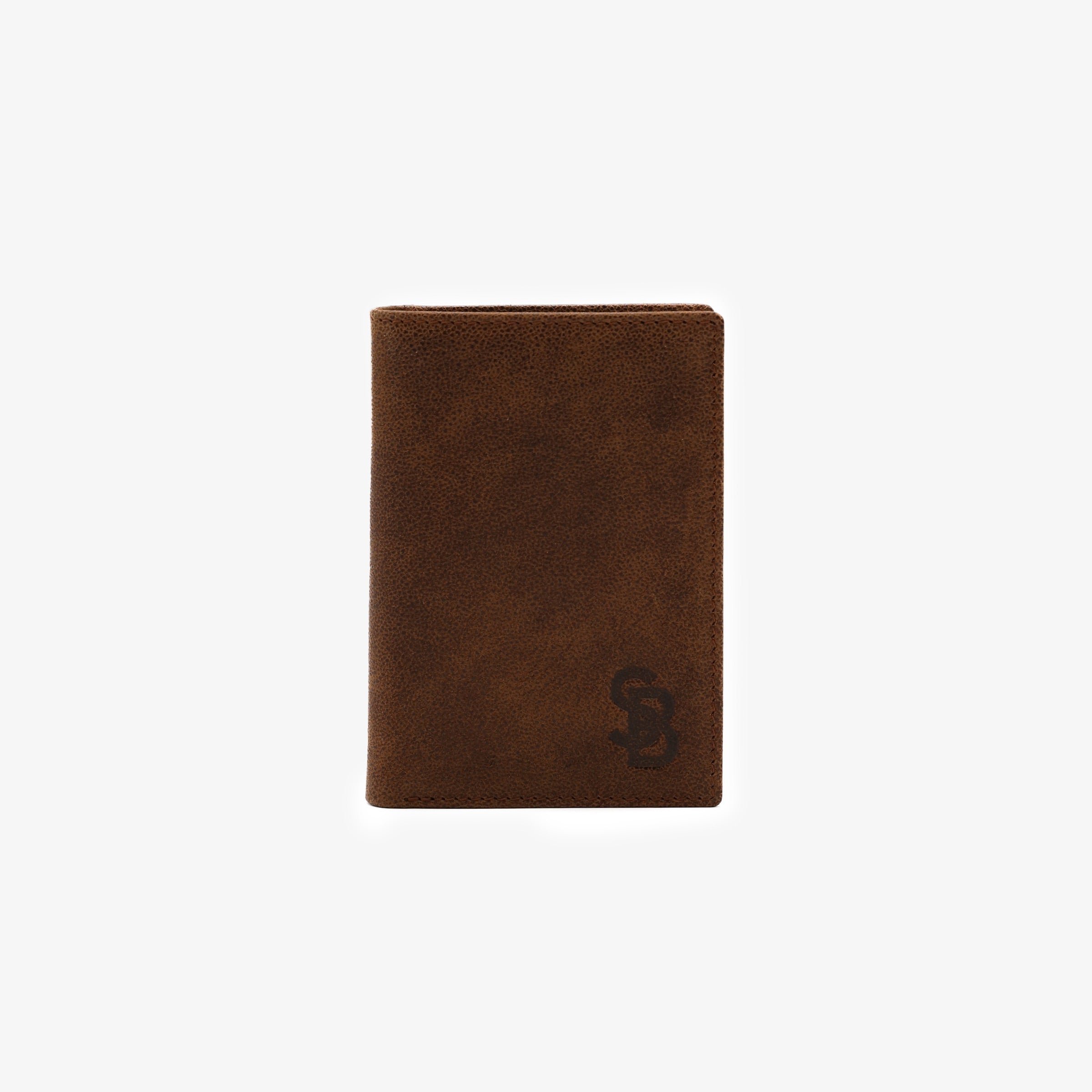 Brooklyn cognac goat leather flap card holder SERGE BLANCO Brown