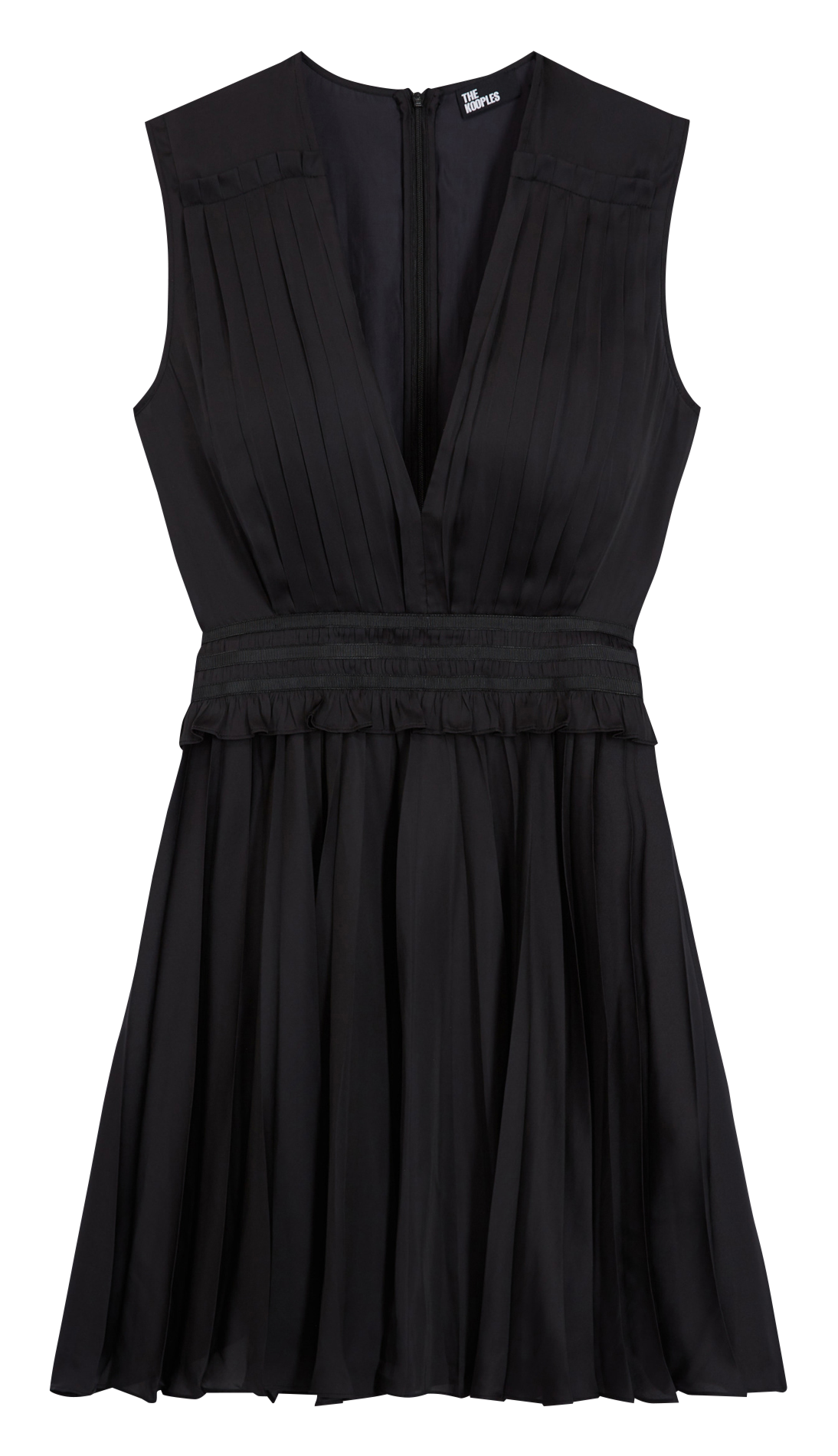 Short pleated V-neck dress THE KOOPLES