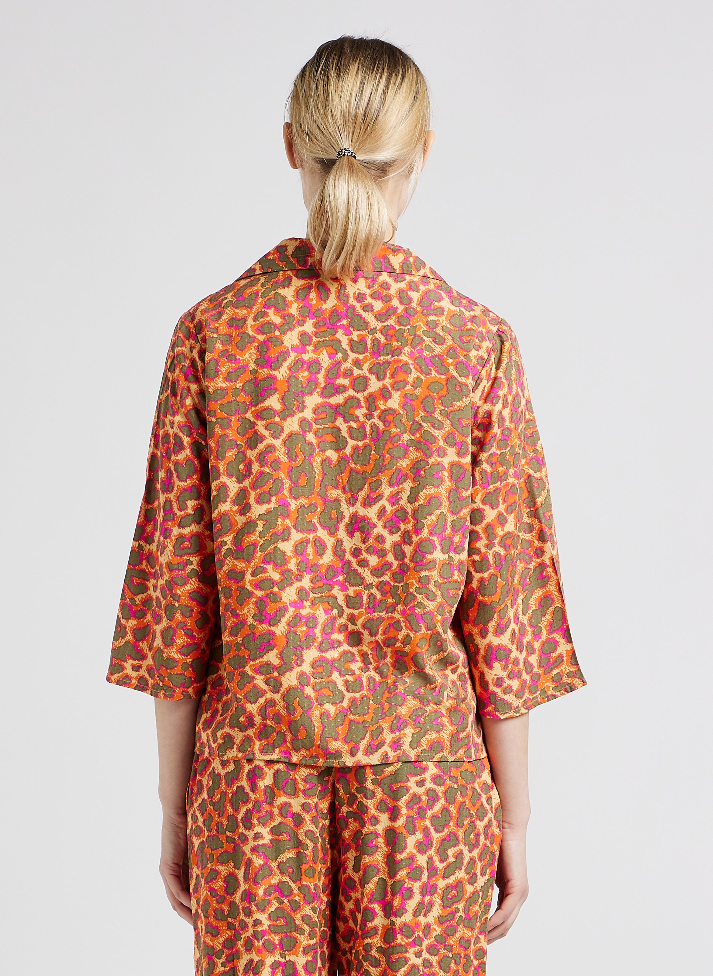 Chemise col tailleur imprimée  VILA Orange