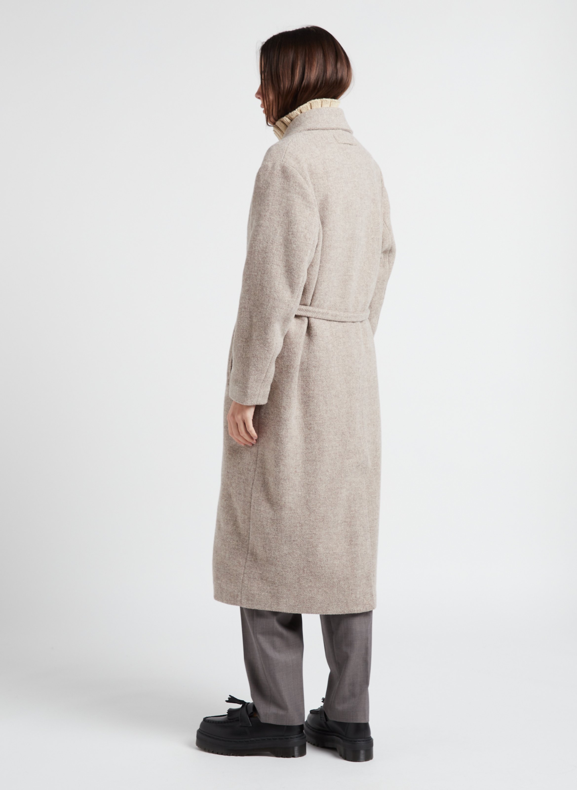 Wollmantel mit Reverskragen und Gürtel VALENTINE GAUTHIER Beige