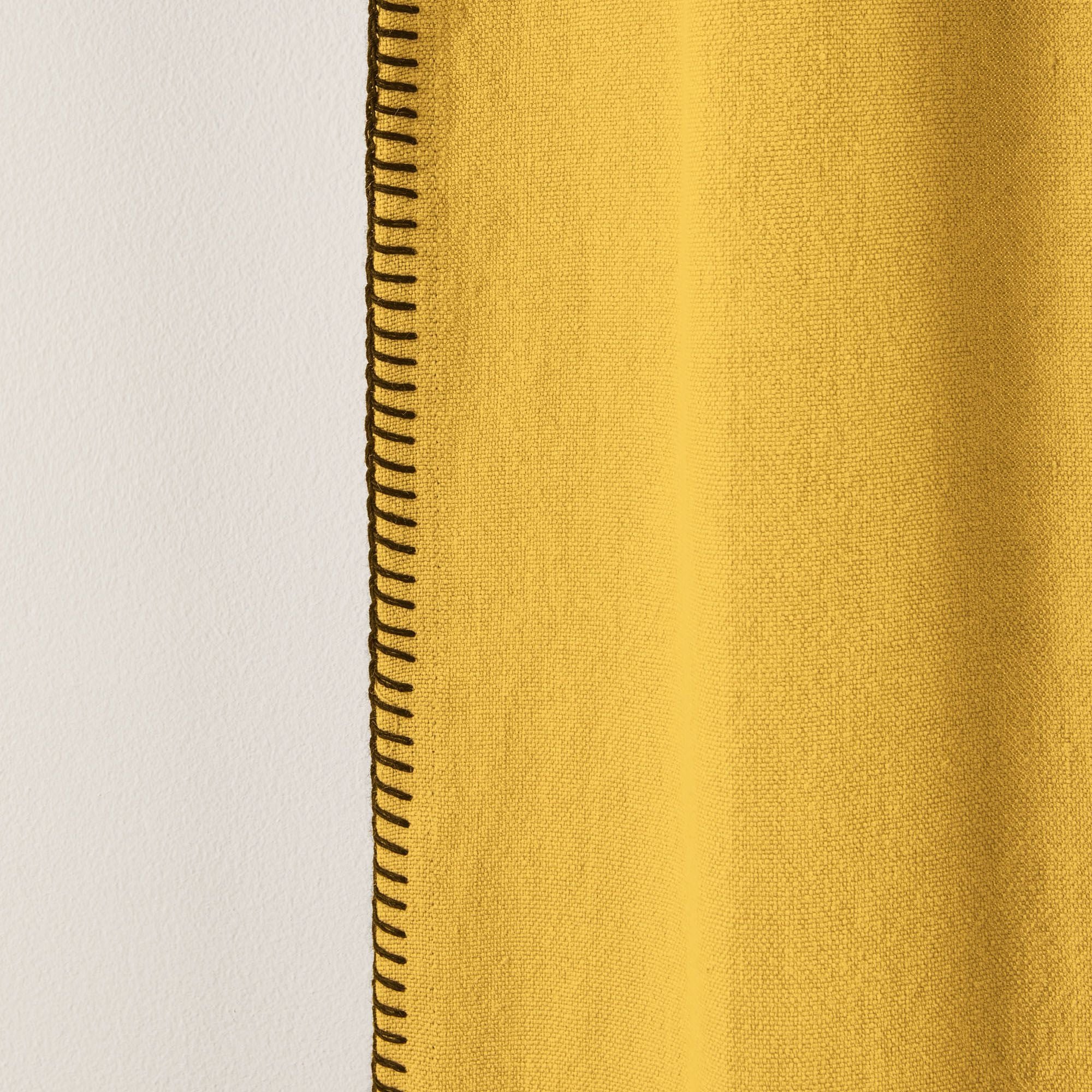 Pleated ribbon curtain Yellow