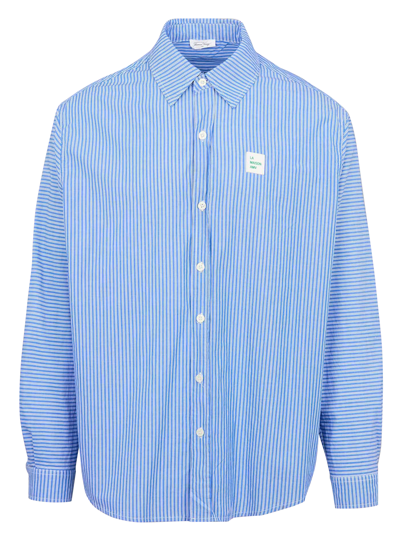 Oversized Striped Cotton Shirt AMERICAN VINTAGE Blue