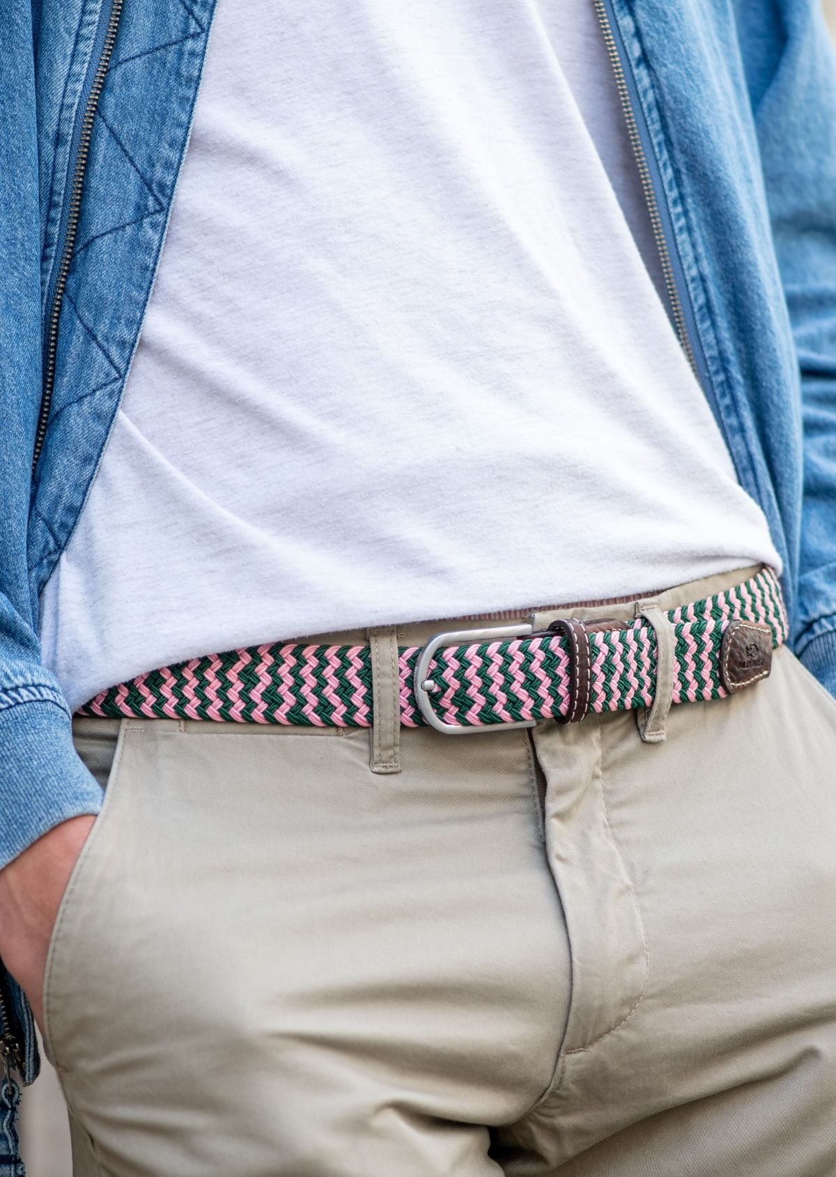 Multicolored braided elastic belt BILLYBELT Multicolored