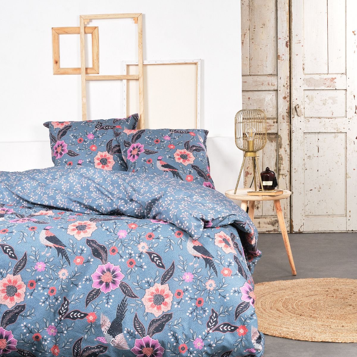 Printed cotton bed set TODAY LINGE DE MAISON Blue