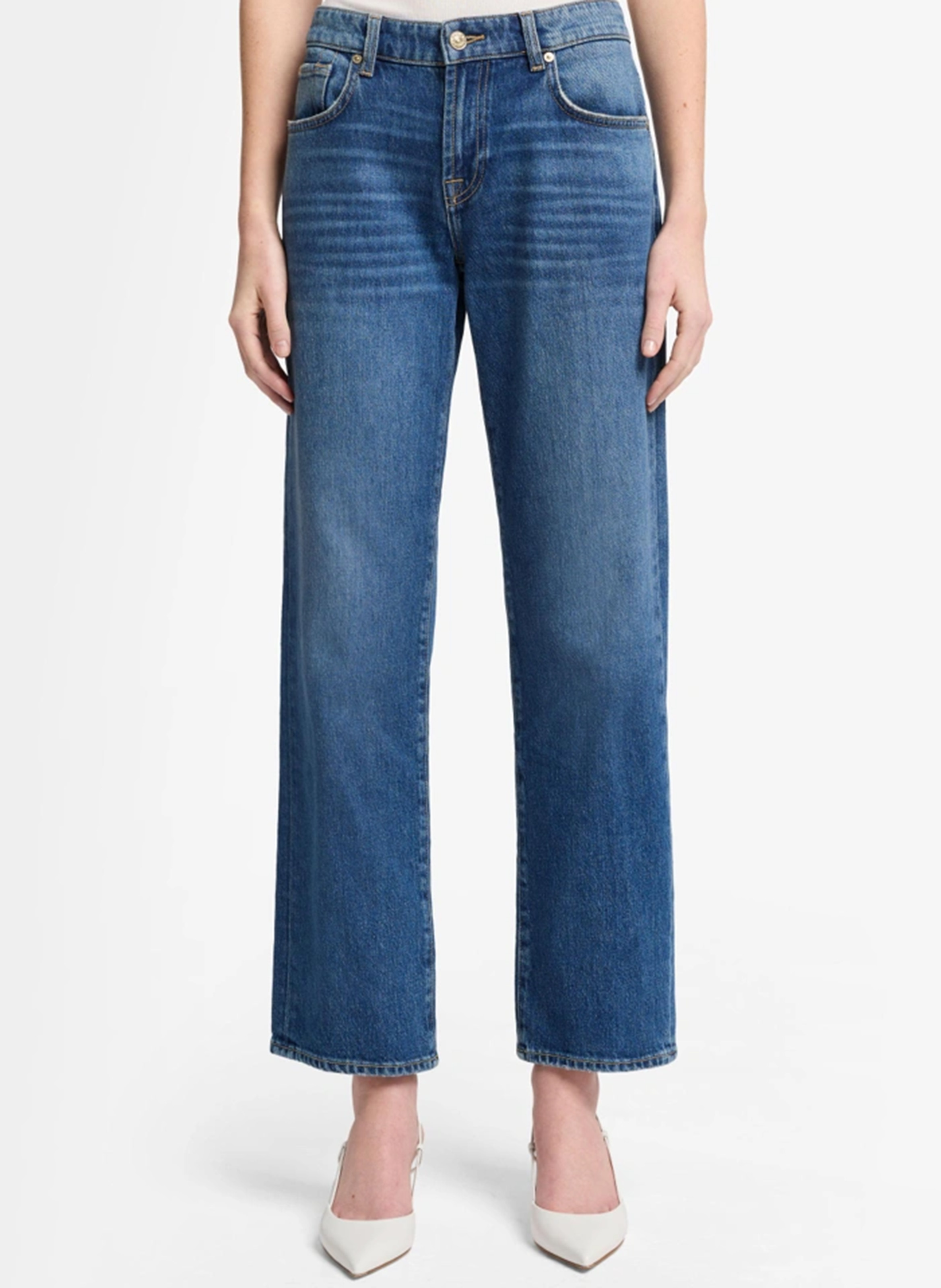 Rechte gewassen broek 7 FOR ALL MANKIND Blauw