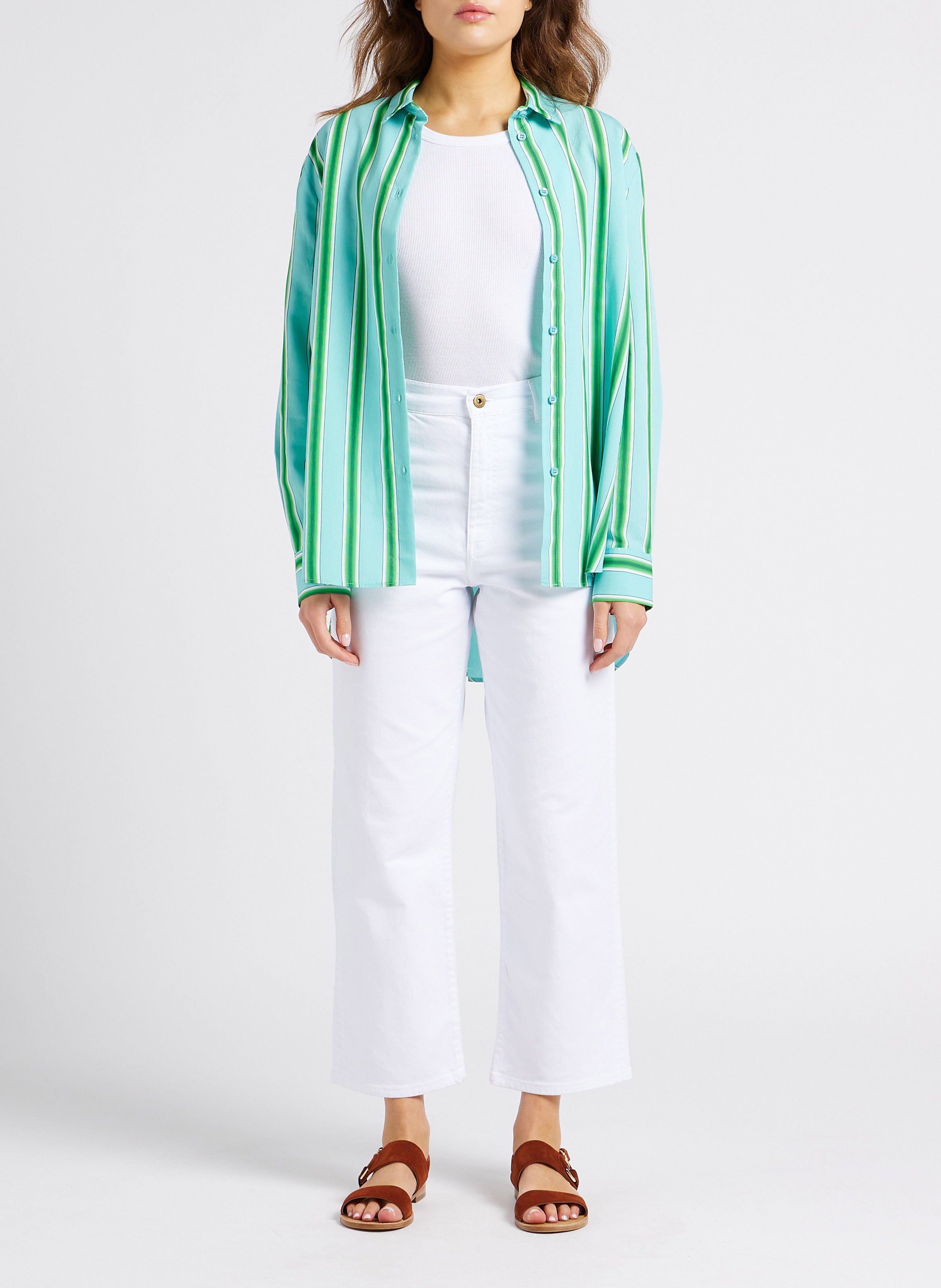 Chemise col classique ample à rayures IMPERIAL Vert