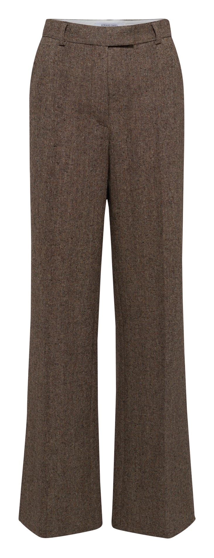 Broek met wijde pijpen - wolblend GERARD DAREL Bruin