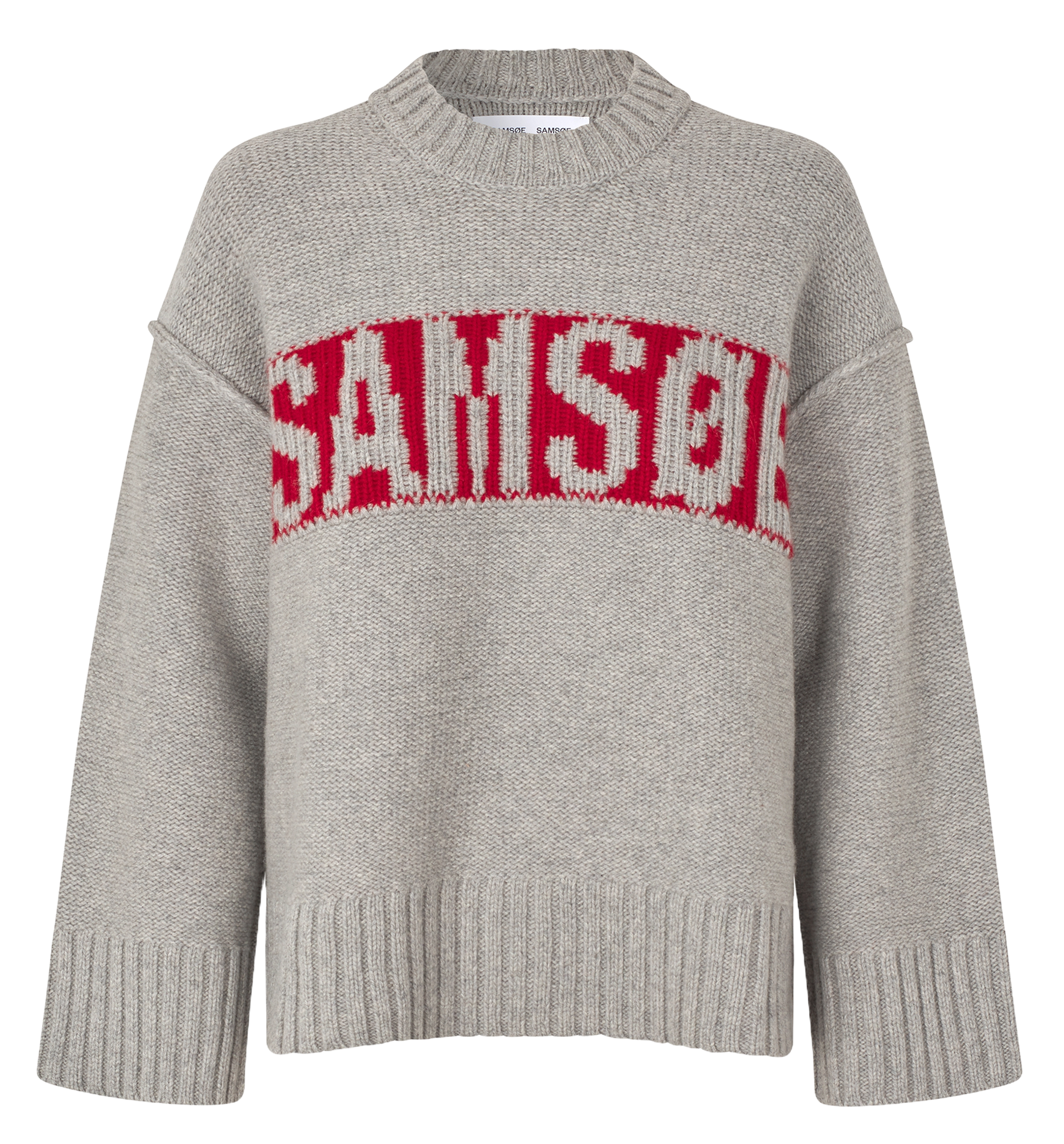 Gerade geschnittener Pullover aus Wollmix SAMSOE SAMSOE Silber