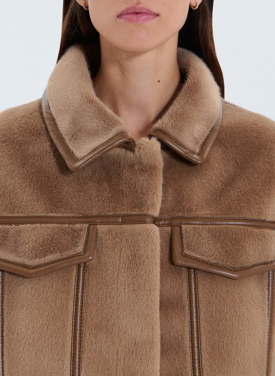 Short reversible oversized jacket ZAPA Brown