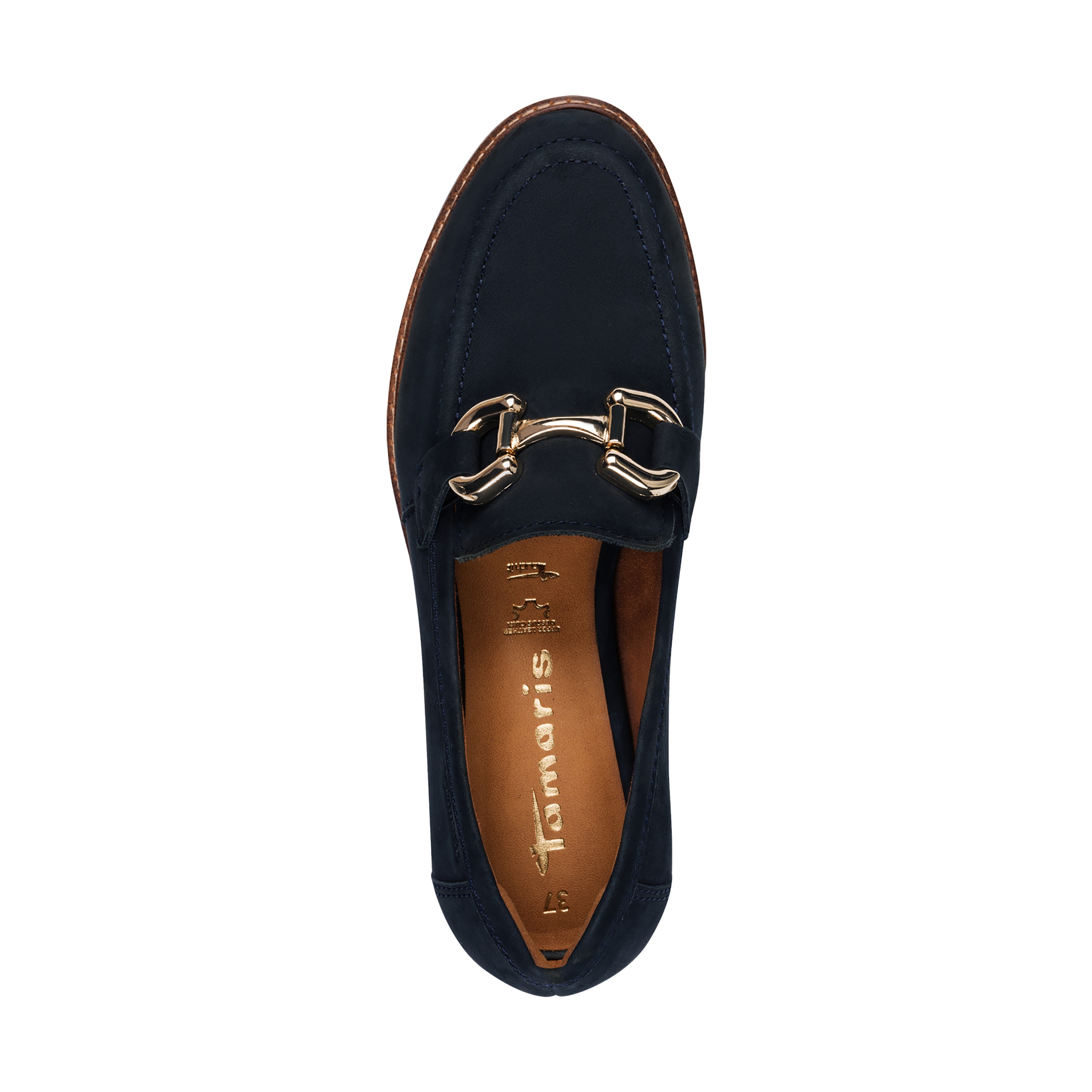 Leather moccasins TAMARIS Blue
