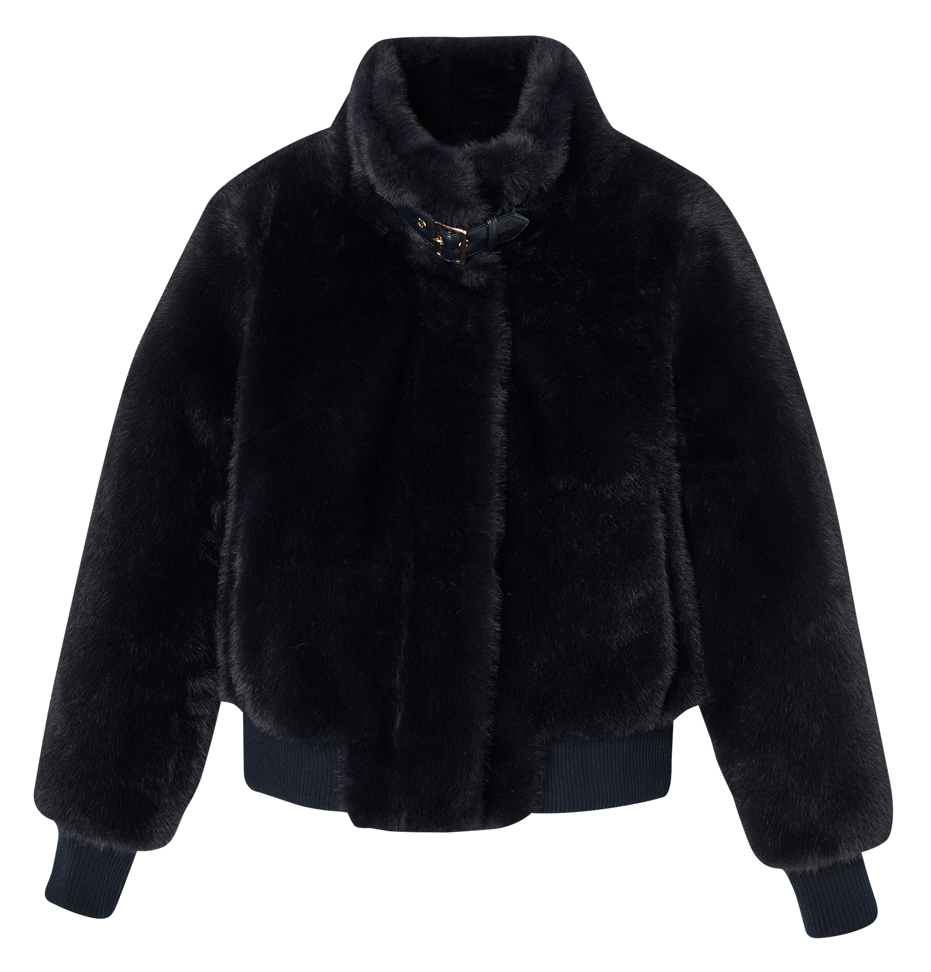 High-neck faux fur jacket ZAPA Blue