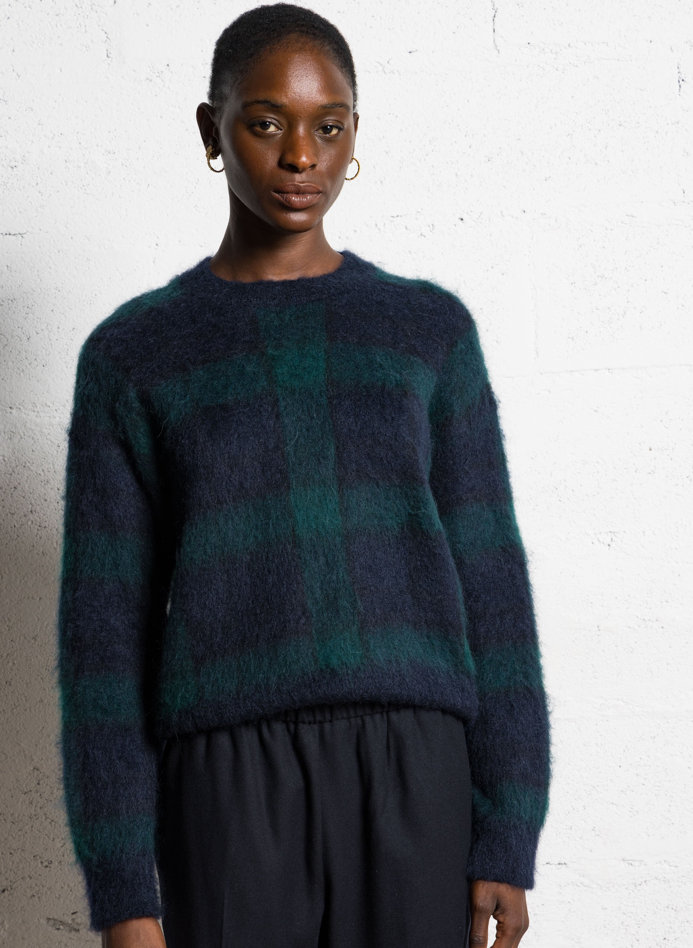 Pull col rond en laine mélangée POMANDERE Multicolore