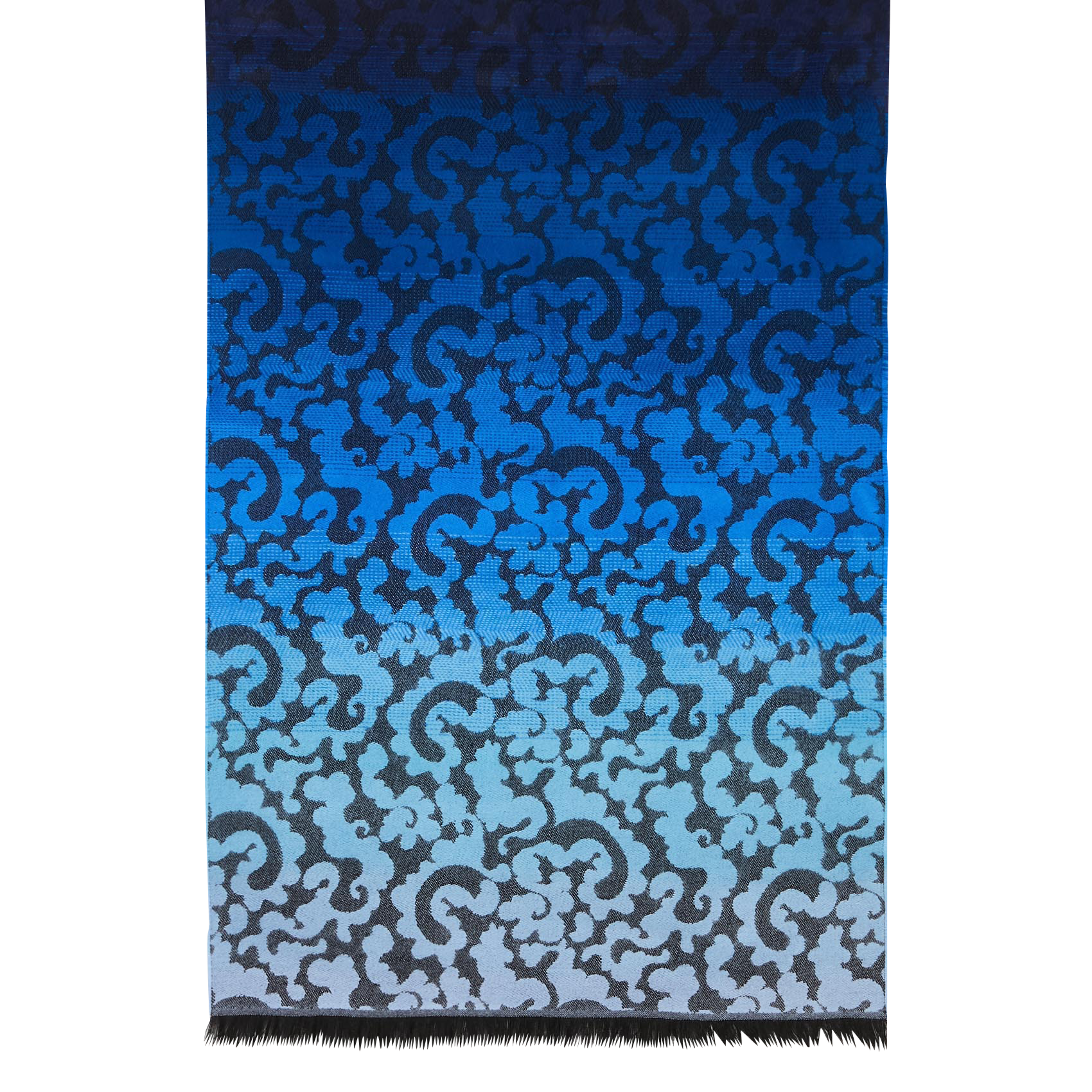 Echarpe jacquard fleurs AU PRINTEMPS PARIS Bleu