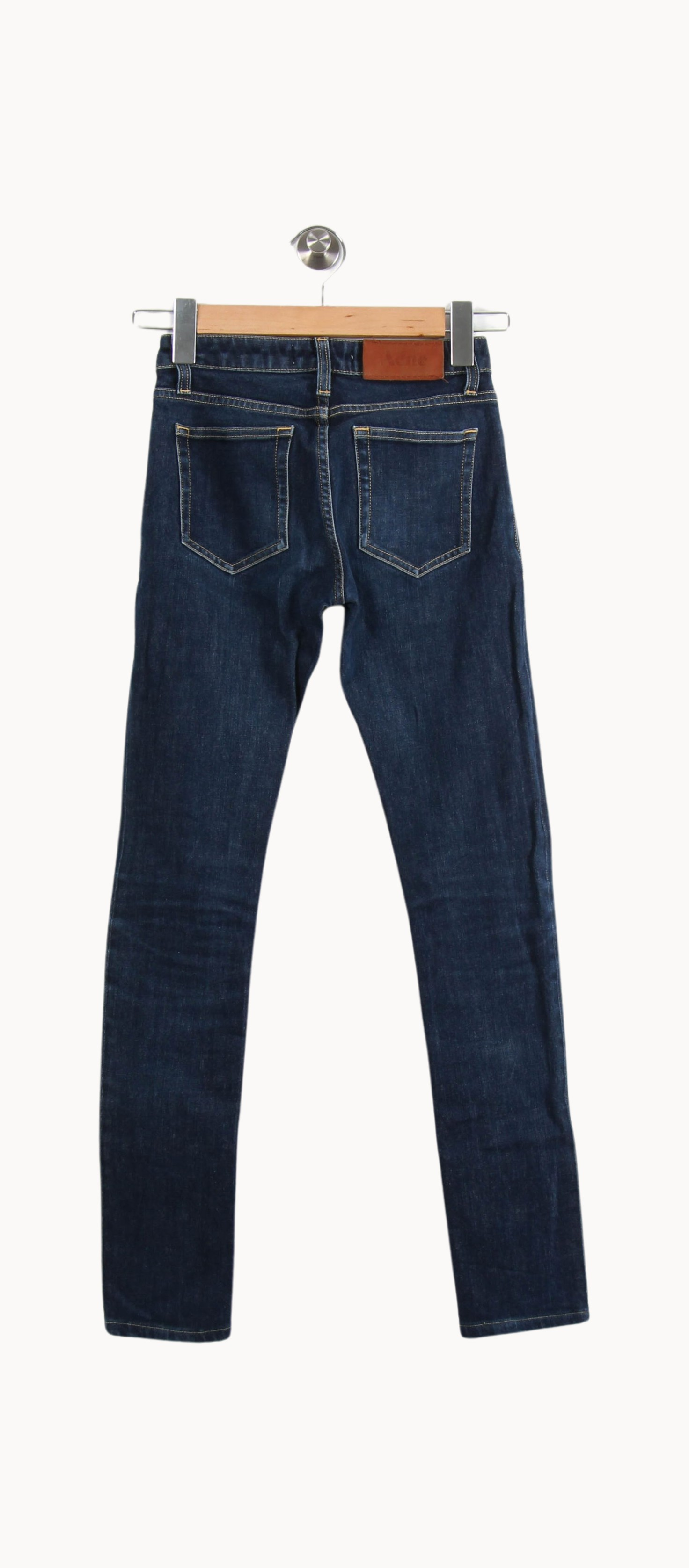 Cropped slim jeans with studs ACNE STUDIOS - Seconde Main Blue
