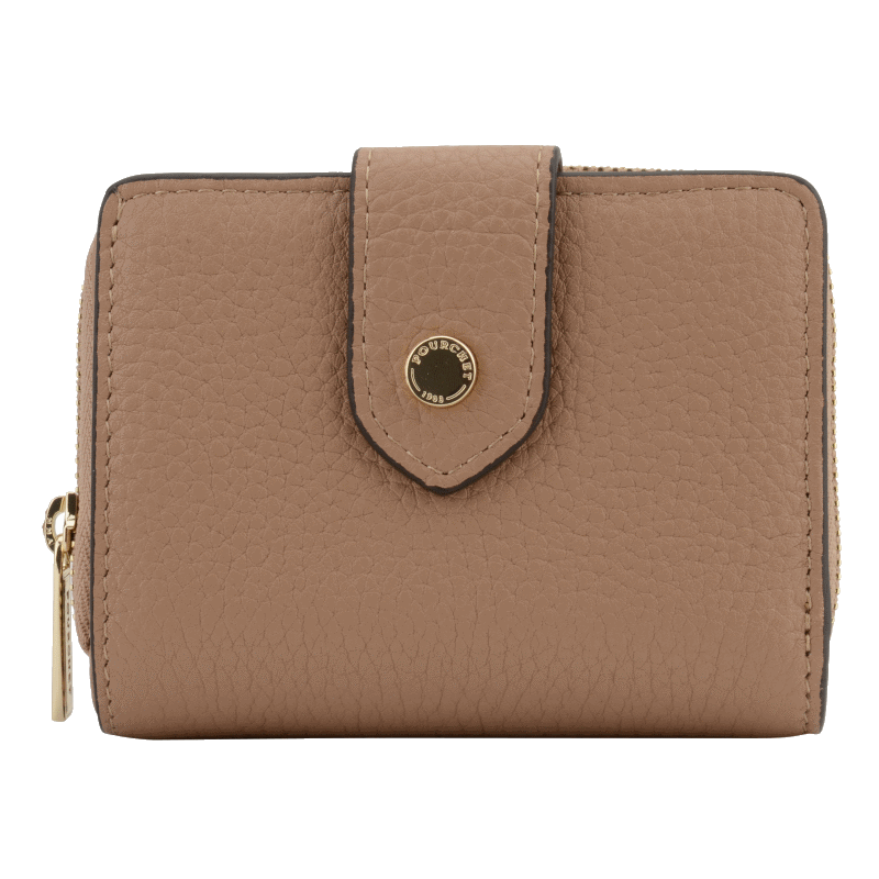 Leather coin purse POURCHET Brown