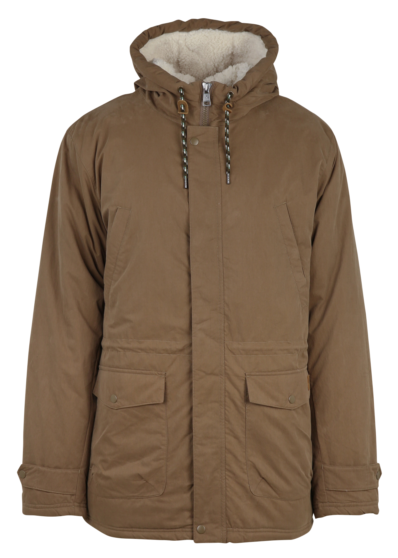 Parka unie intérieur matelassé à capuche FAGUO Kaki