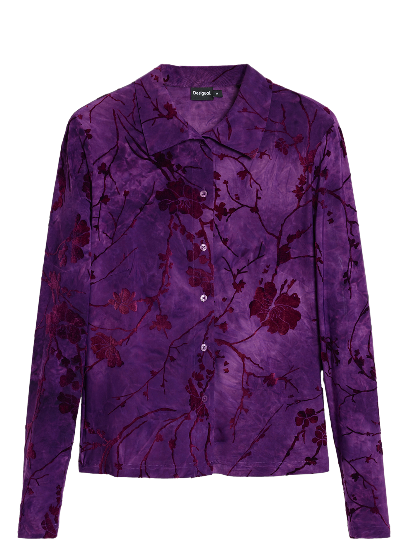Camicia dritta colletto classico in jacquard DESIGUAL Rosso