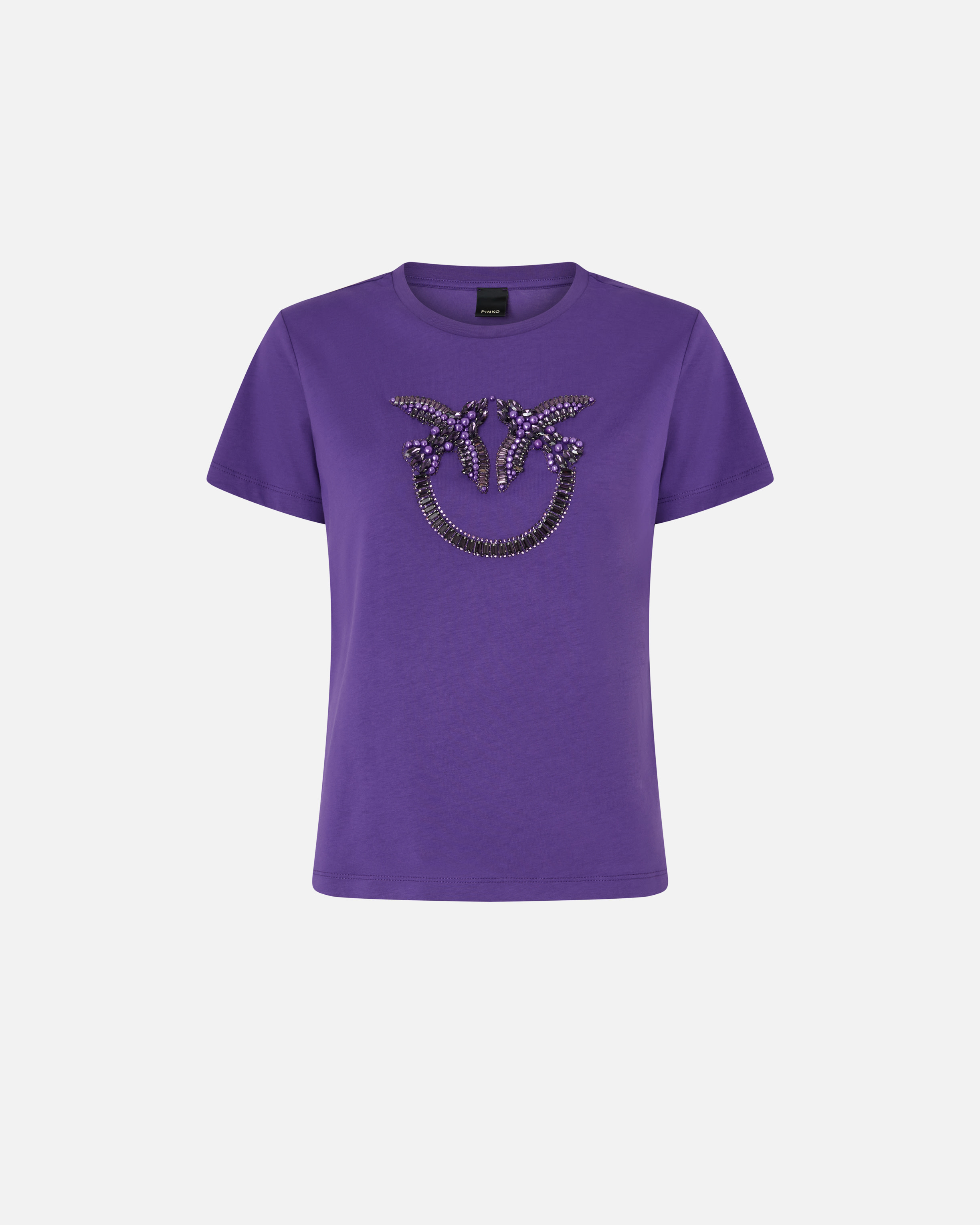 T-shirt with "Love Birds" jewel logo PINKO