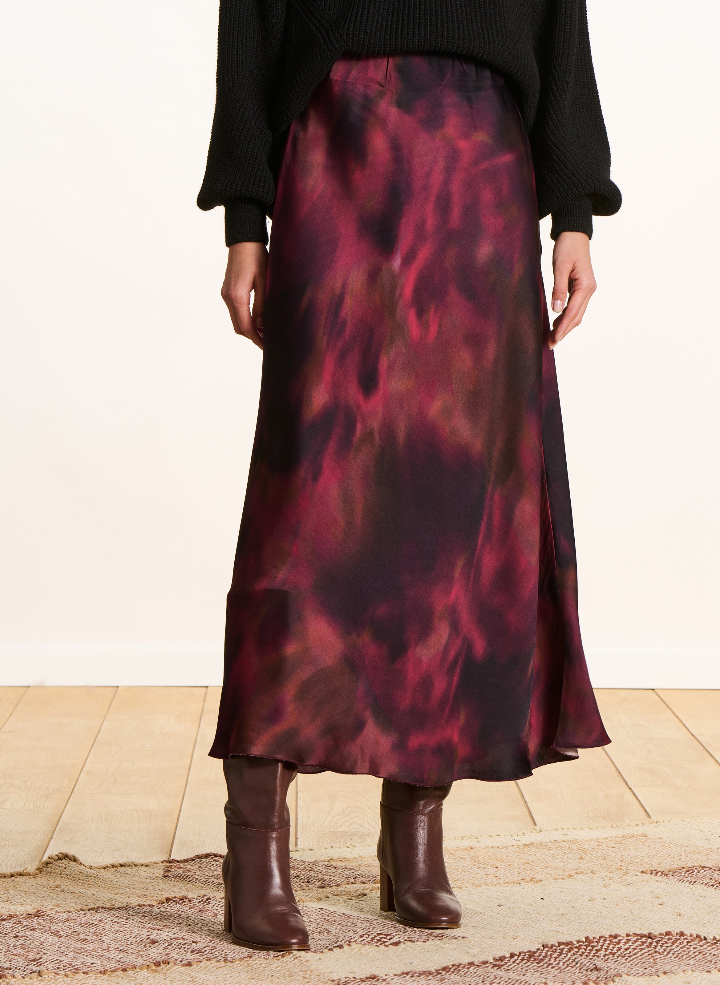 Long printed skirt LA FEE MARABOUTEE Red