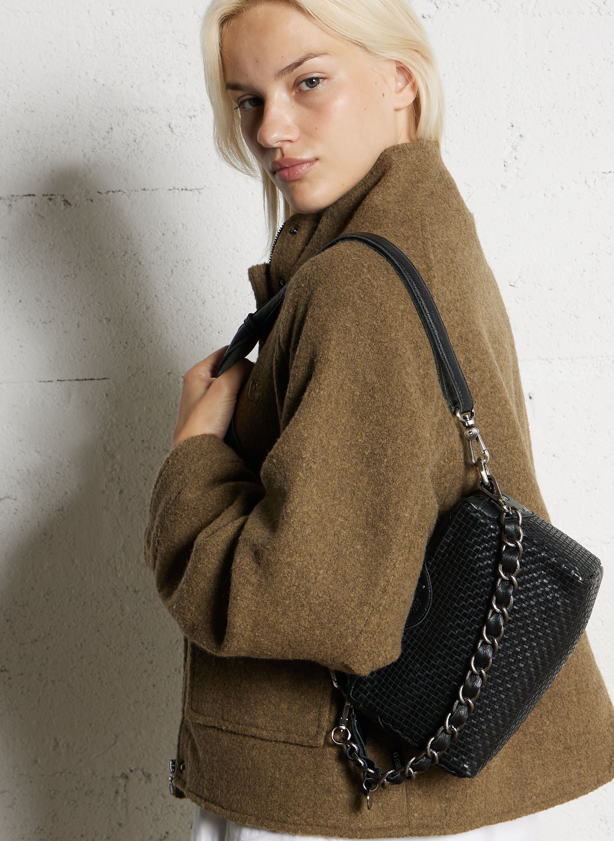 Brieftasche aus Leder MILA LOUISE Schwarz