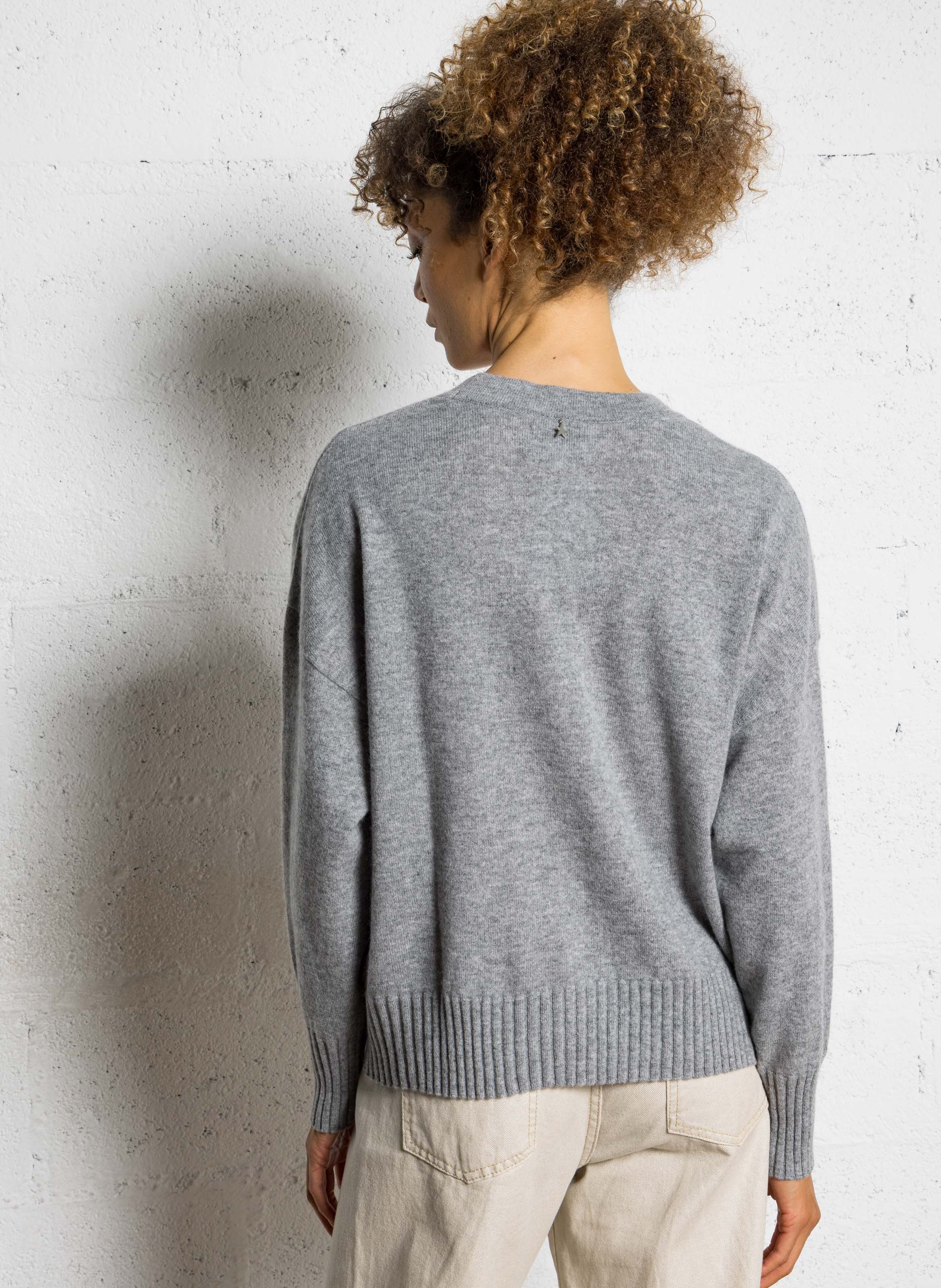 Fließendes Kaschmir-Weste mit V-Ausschnitt SUD EXPRESS Grau