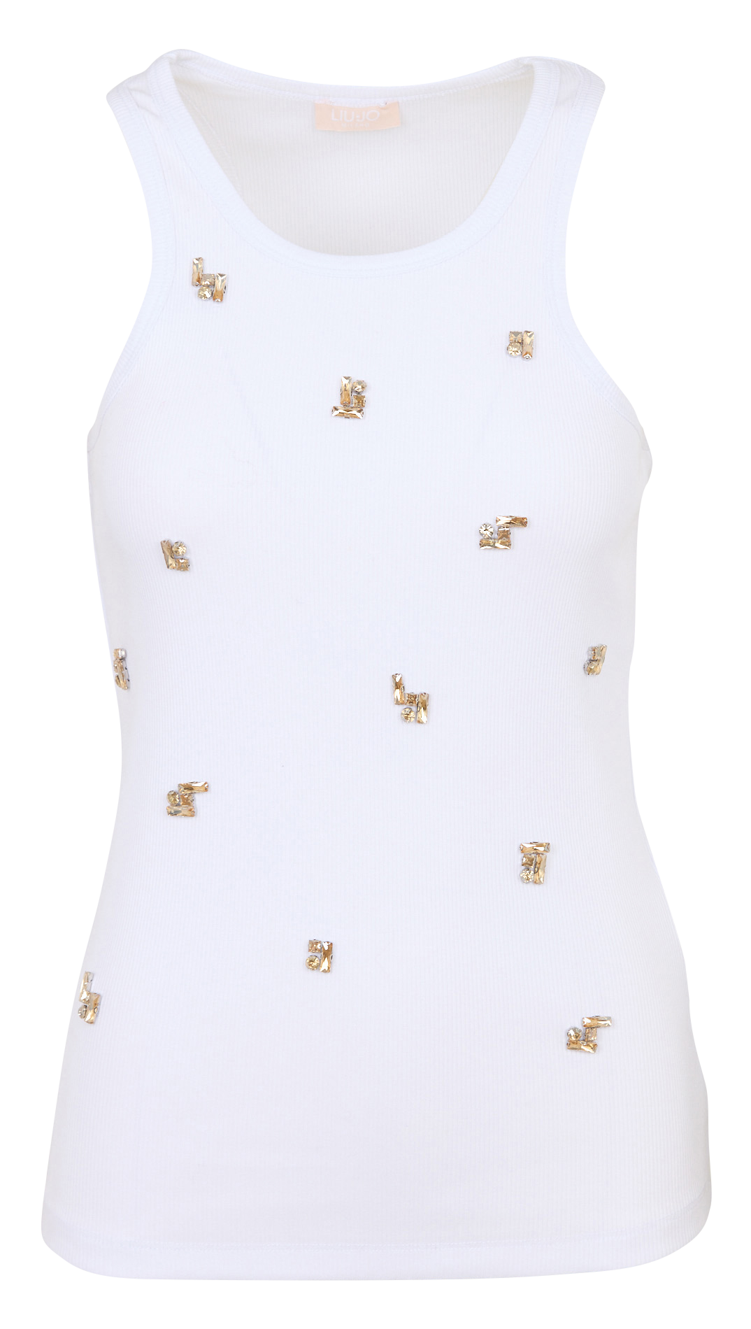 Débardeur col rond en coton mélangé LIU JO Blanc