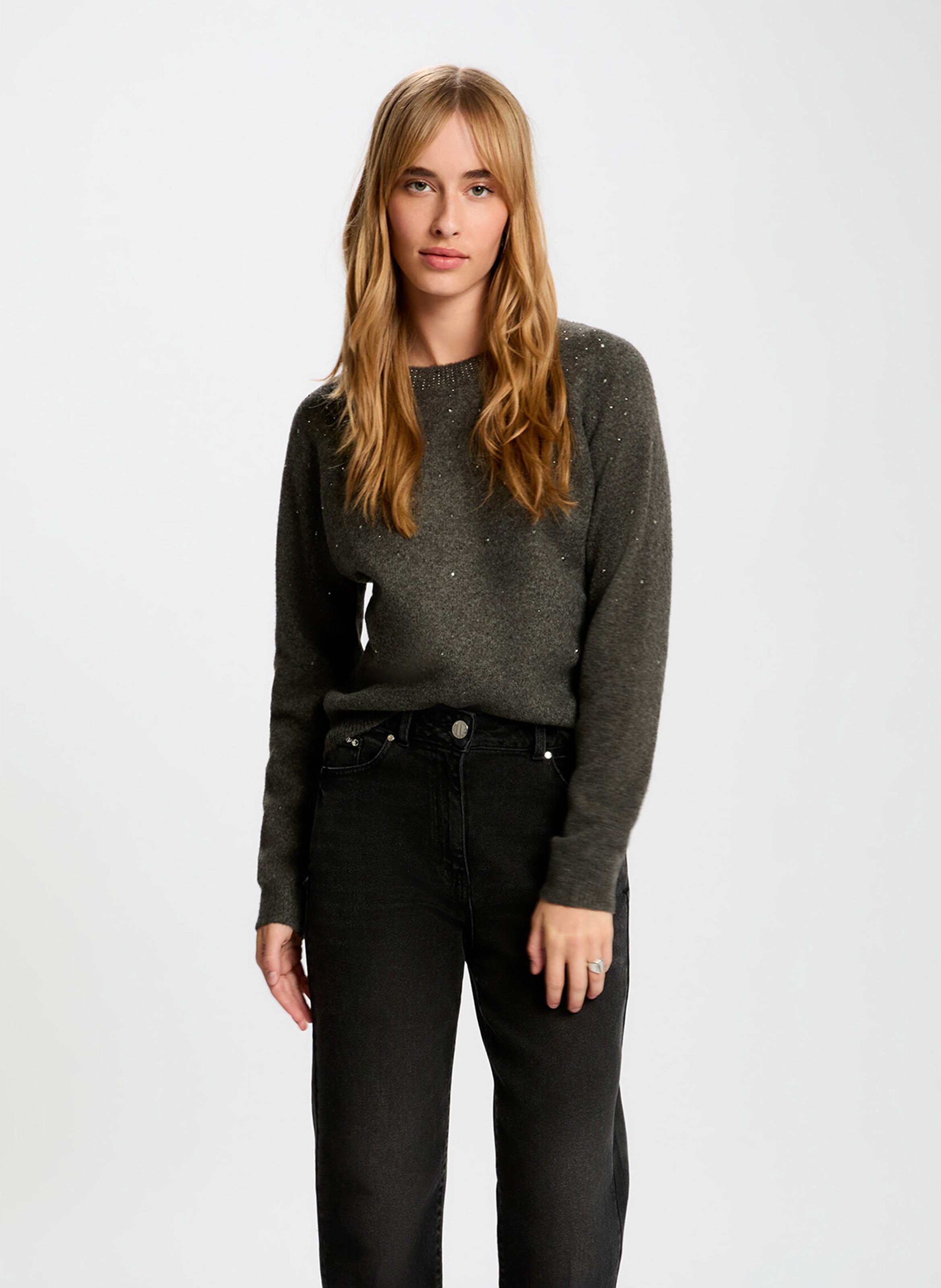 Trui met opstaande kraag MORGAN Grijs