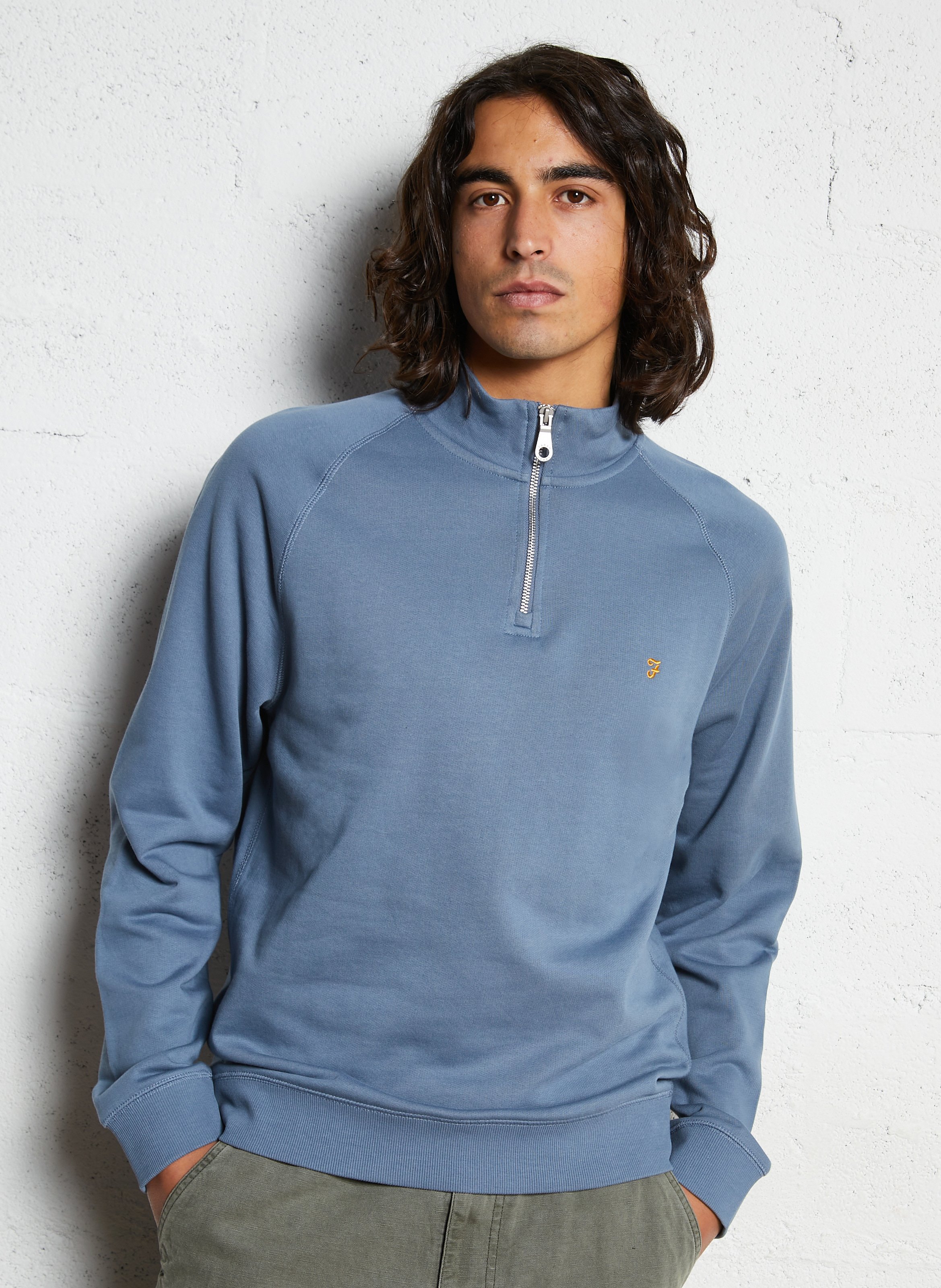 Sweatshirt aus Bio-Baumwolle mit Reißverschlusskragen, Regular Fit FARAH