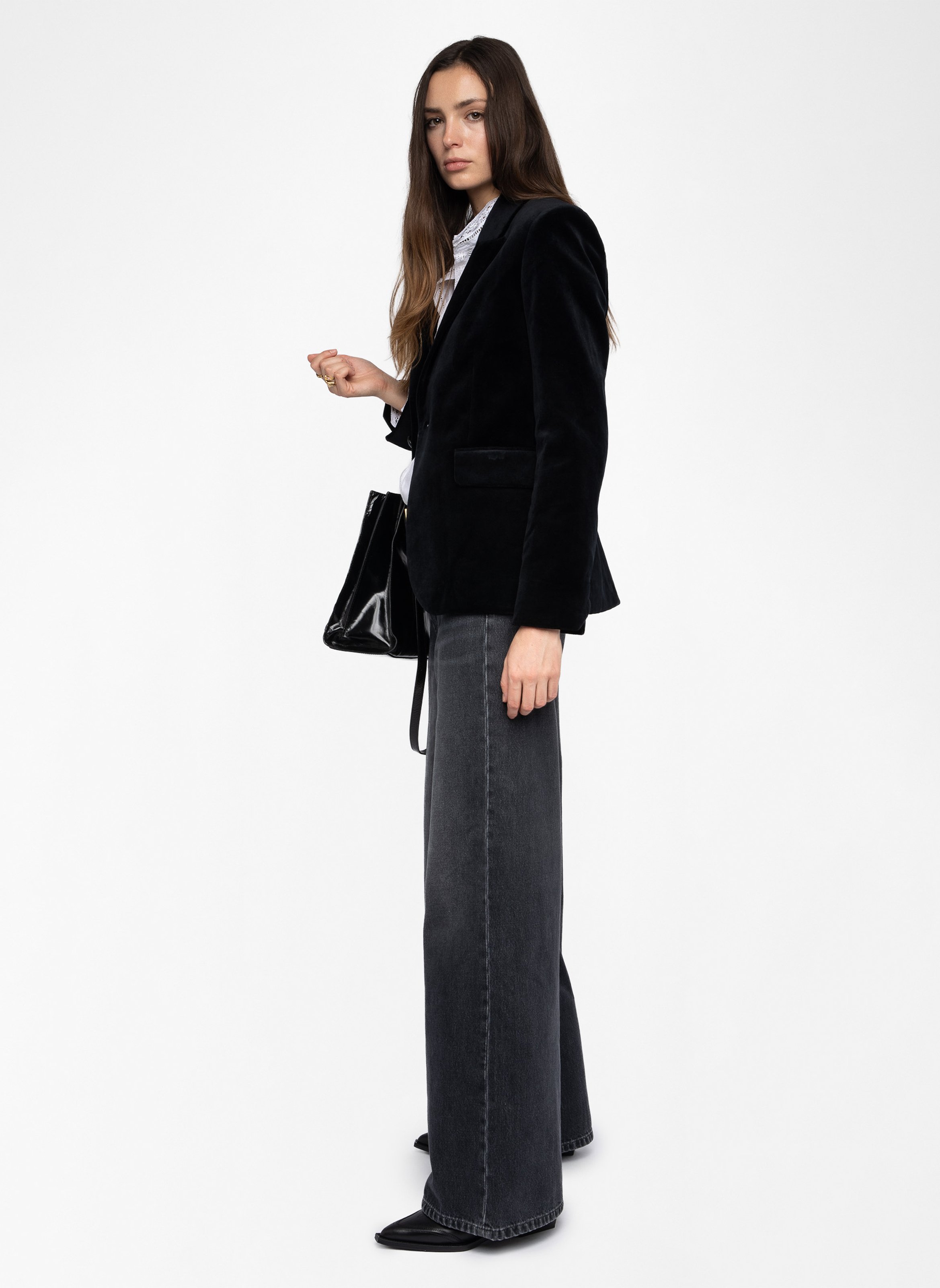 Samt Baumwollblazer ZADIG&VOLTAIRE Schwarz