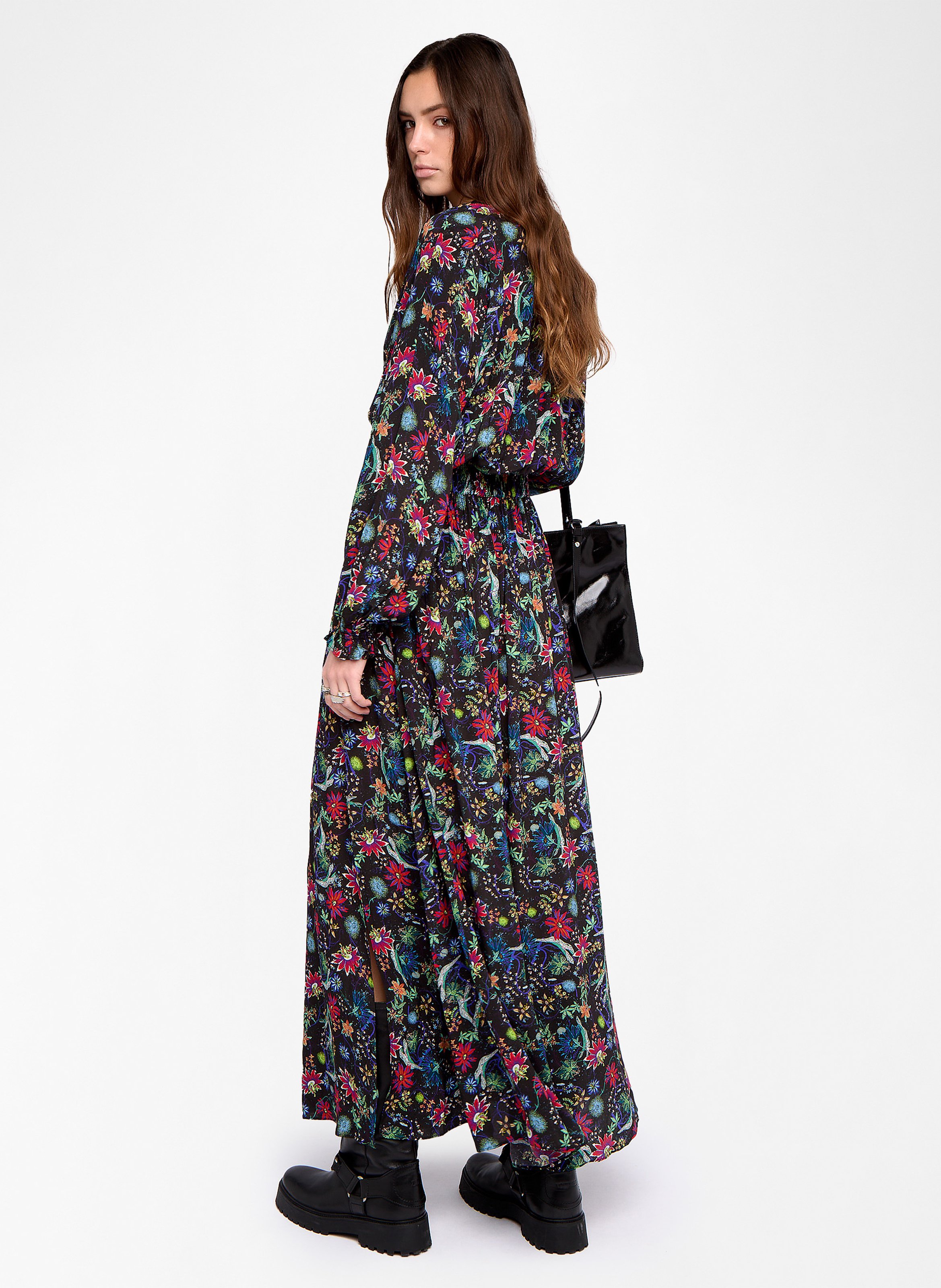 Robe longue ample fleurie ZADIG&VOLTAIRE Bleu